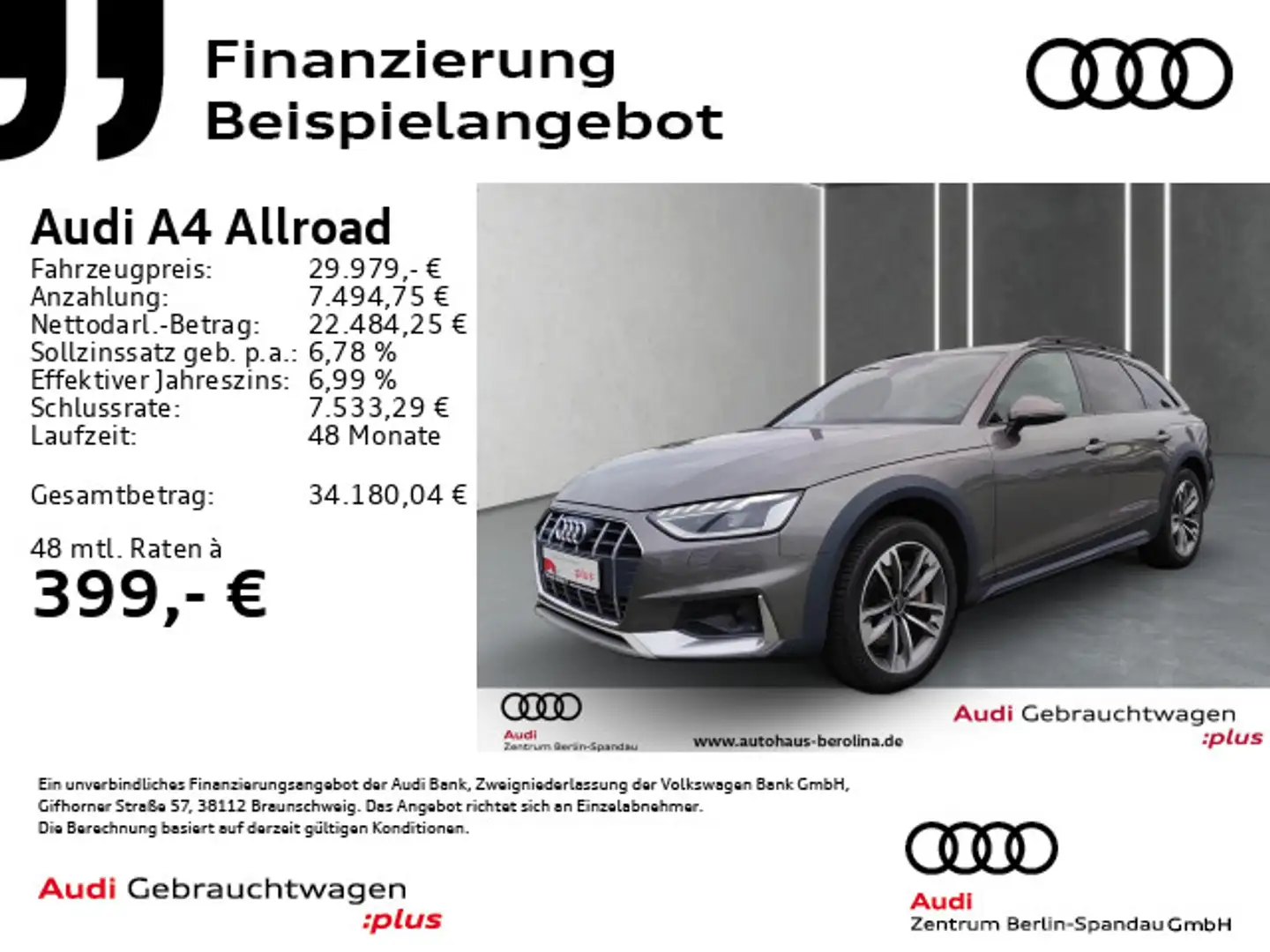 Audi A4 allroad A4 allroad 45 TFSI qu. S tronic *AHK*NAV+*SHZ* Gris - 1
