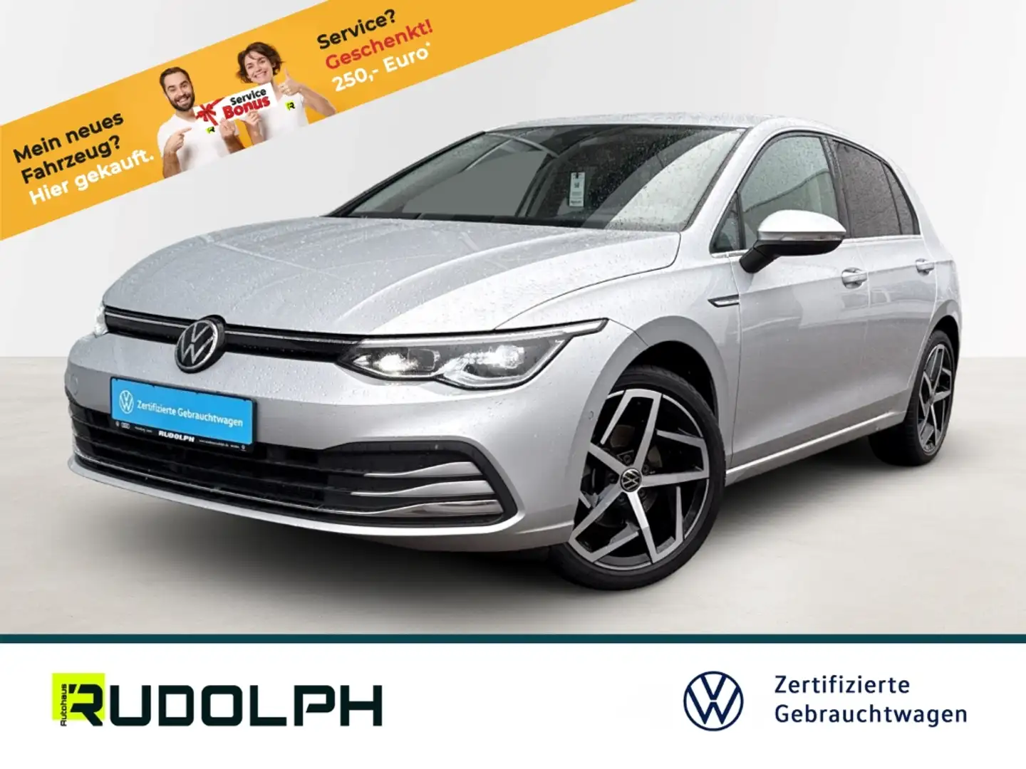 Volkswagen Golf VIII Style 1.5 TSI 6-Gang LED HUD Navi SHZ ACC Fer Plateado - 1