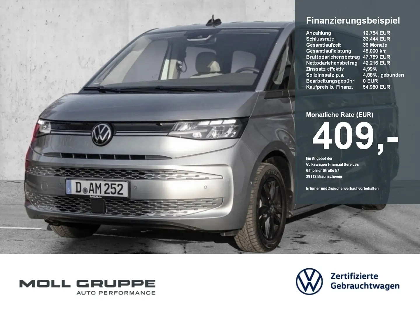 Volkswagen T7 Multivan DSG LR Navi LED ACC Climatronic Silber - 1