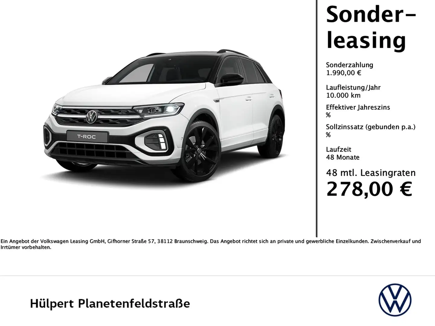 Volkswagen T-Roc 1.5 R-LINE DSG BLACKSTYLE AHK NAVI LM19 Fehér - 1