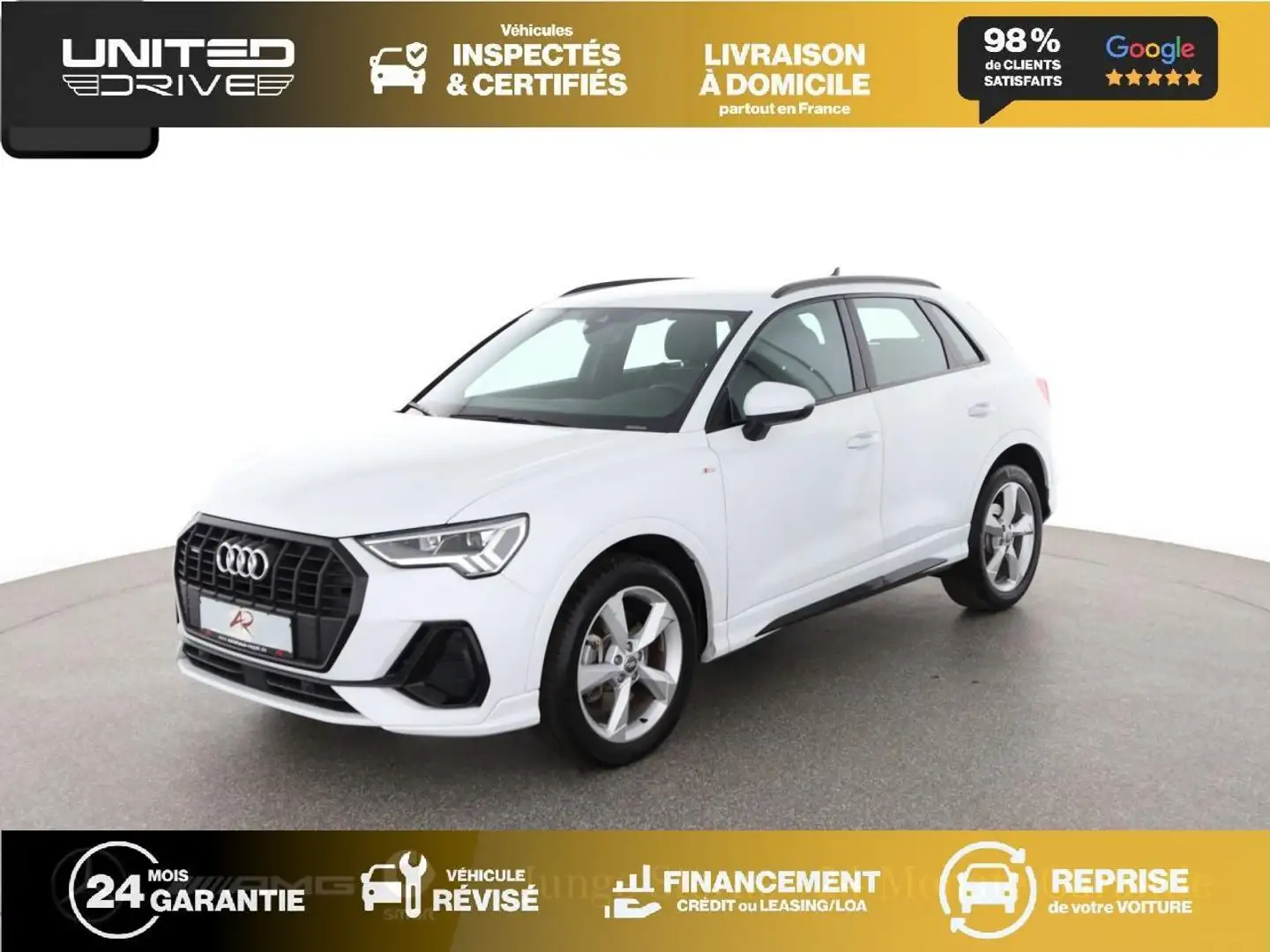Audi Q3 Quattro 2.0 40 TFSI - 190 - BV S-tronic 2019 S Line Blanc - 1