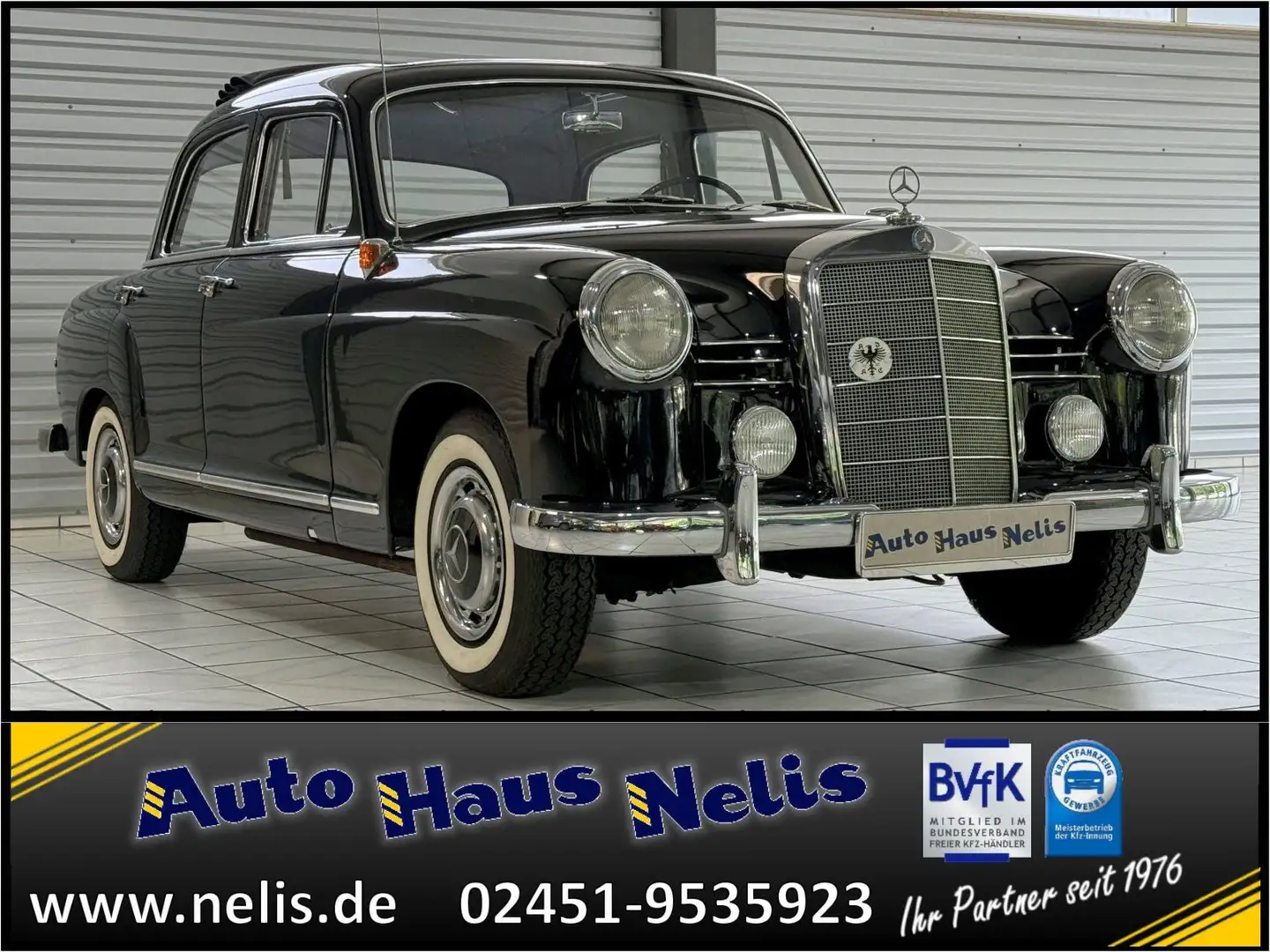 Mercedes-Benz 190 Ponton Faltdach Radio-Blaupunkt toller Zusta Black - 1