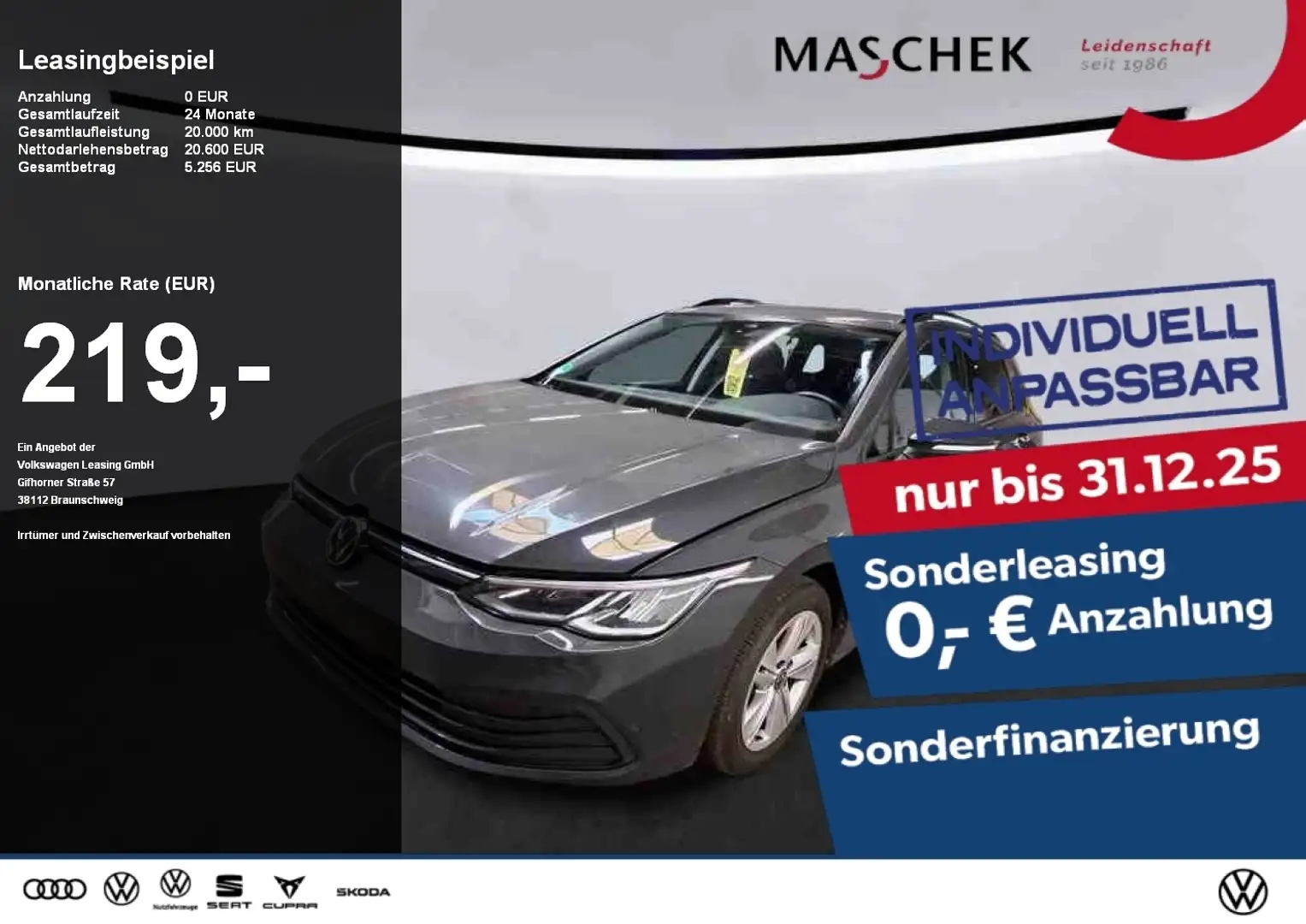 Volkswagen Golf Variant 1.0 TSI AHK LED PDC Sitzh ACC AHK Grau - 1