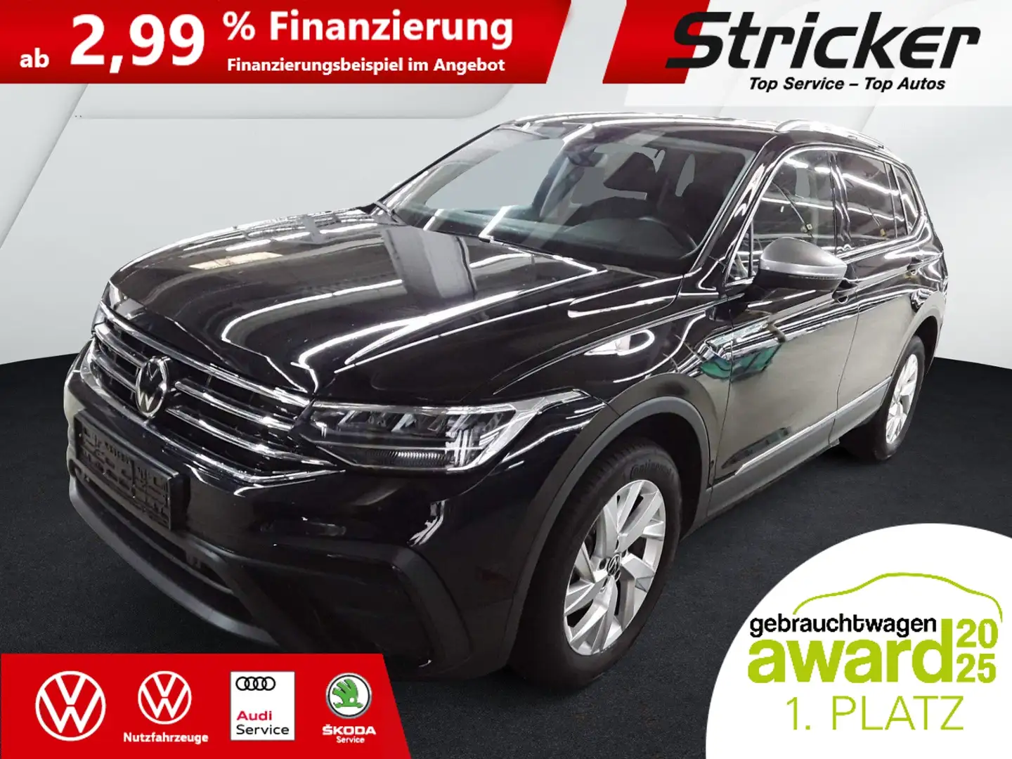 Volkswagen Tiguan Allspace Life 2.0TDI DSG 295,-ohne Anzahlung Navi AHK 7-Si Schwarz - 2