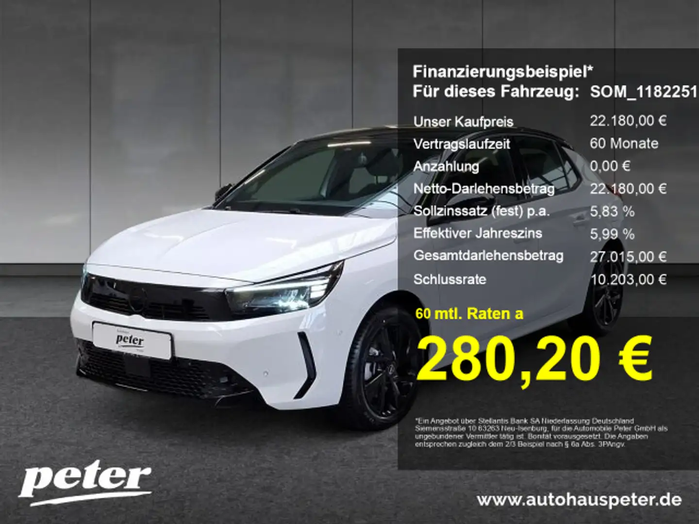 Opel Corsa Corsa F 1.2 GS Allwetter Adapt. Tempomat Verfügbar Weiß - 1
