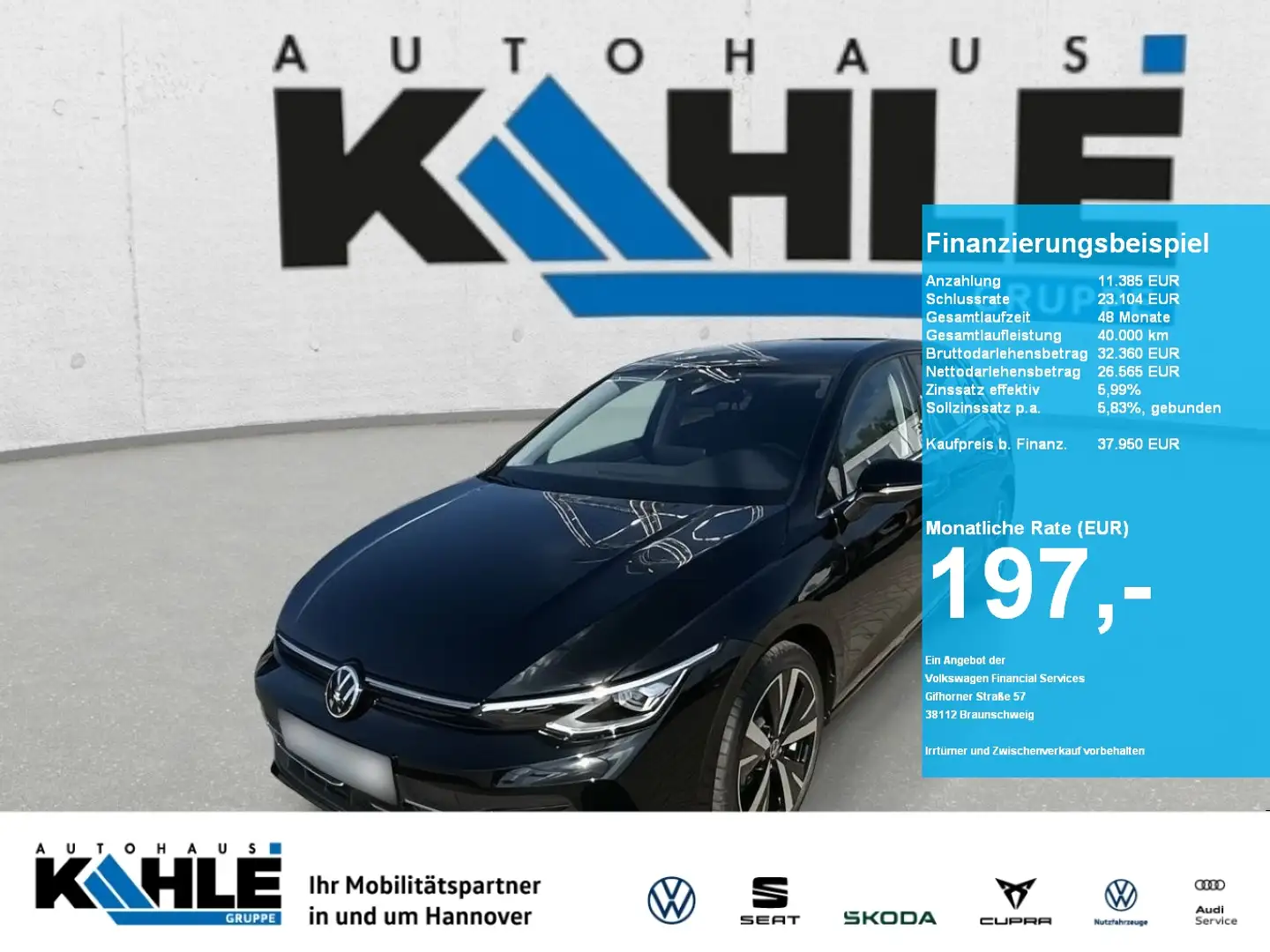 Volkswagen Golf Style 1.5 l eTSI OPF DSG CarPlay Hyb. Pano Negro - 1