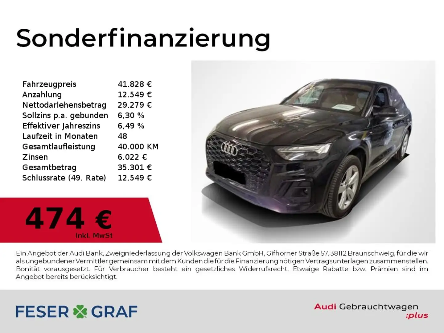 Audi Q5 Sportback 40 TDI qu S Line Int Navi,Matrix,Leder,K Schwarz - 1
