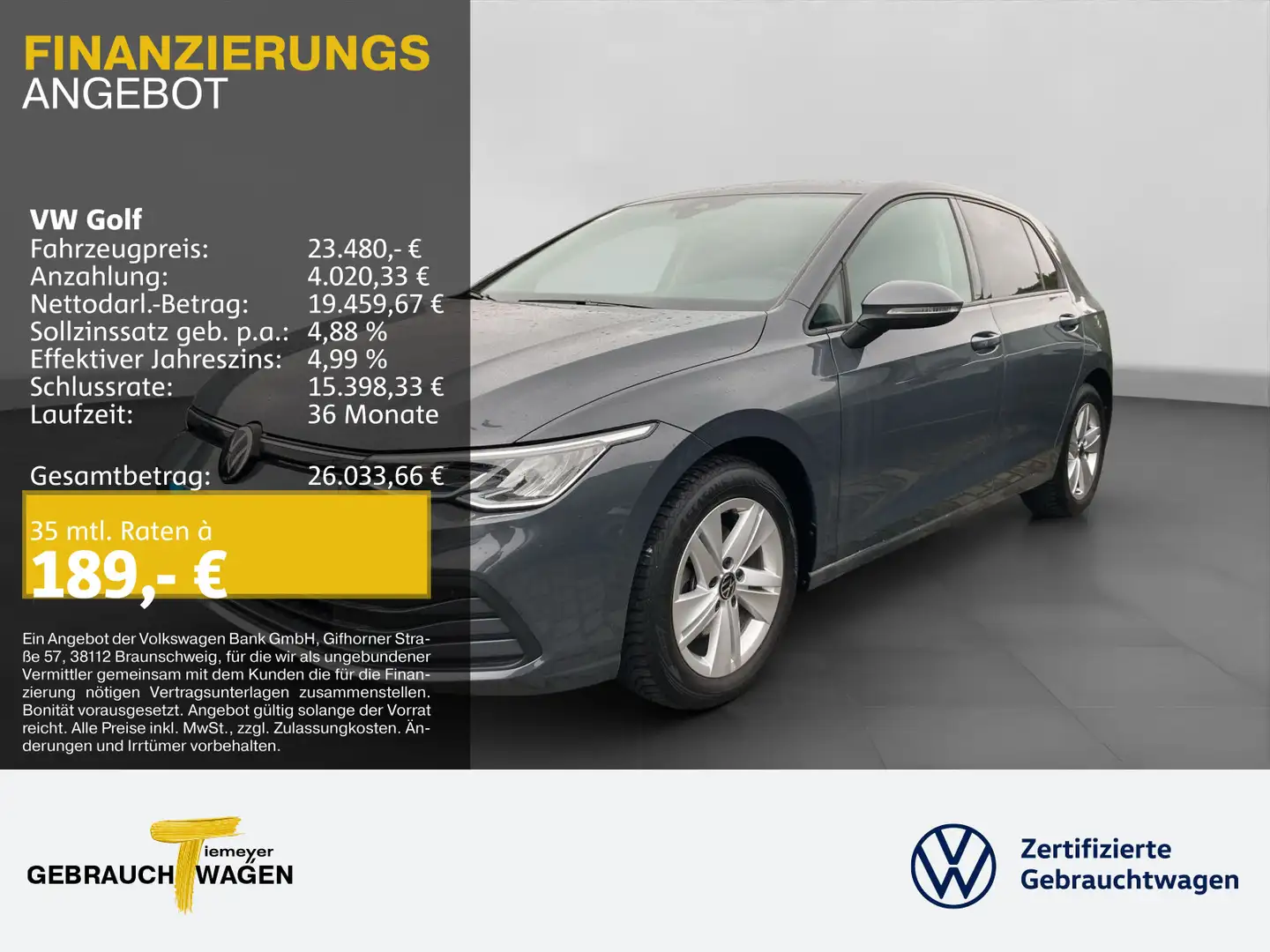 Volkswagen Golf 1.5 TSI DSG LIFE LED PDC VIRTUAL GJR NAVI Grau - 1