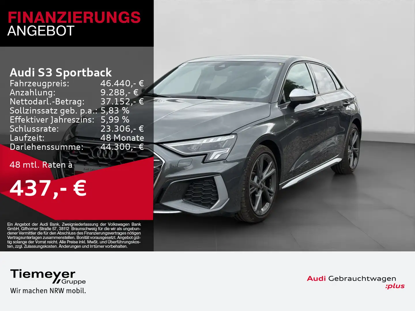 Audi S3 TFSI Q BuO PRIVACY LM18 Grau - 1