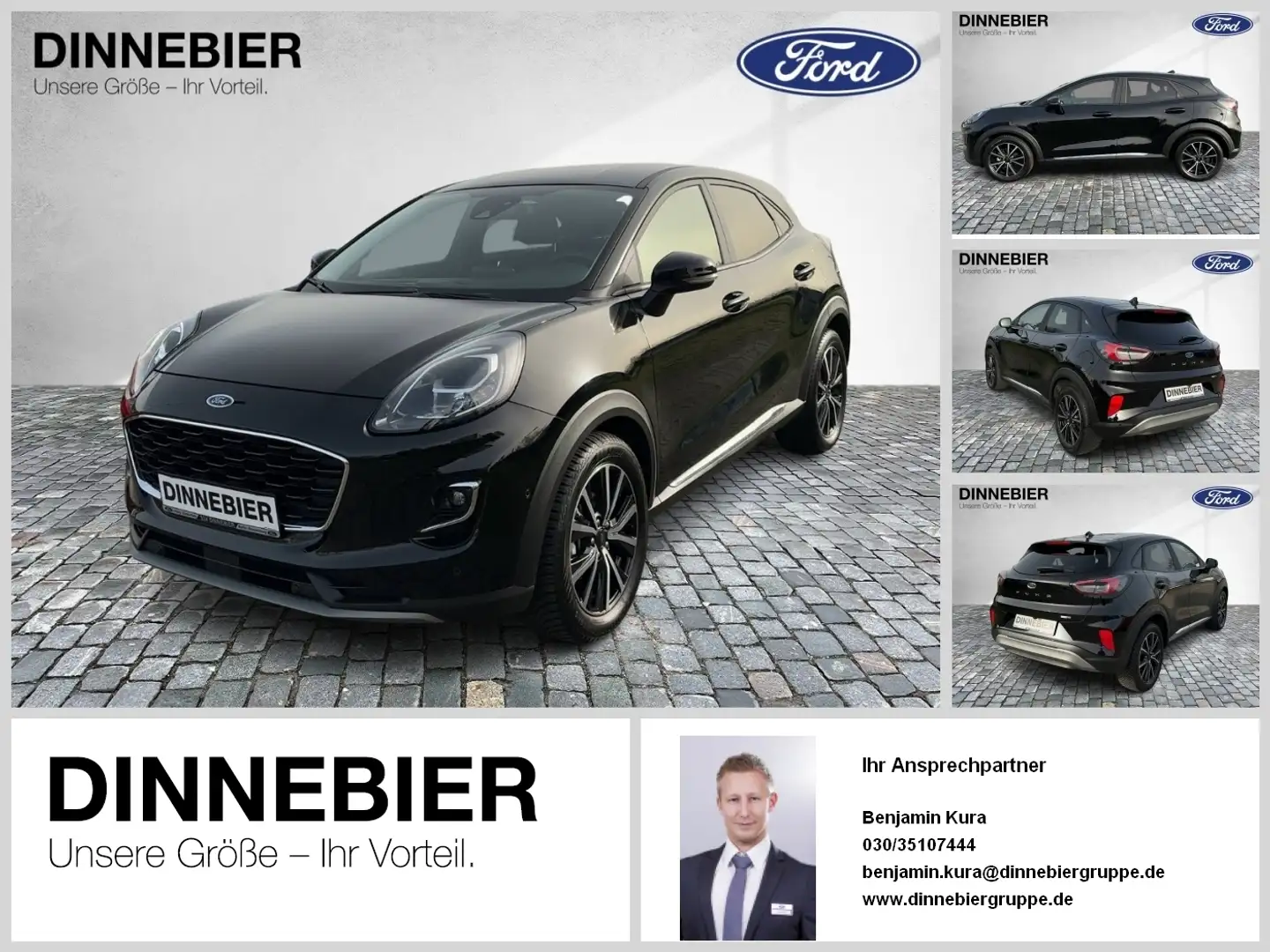 Ford Puma Titanium X LED+Navi+Kamera+Winterpaket Zwart - 1