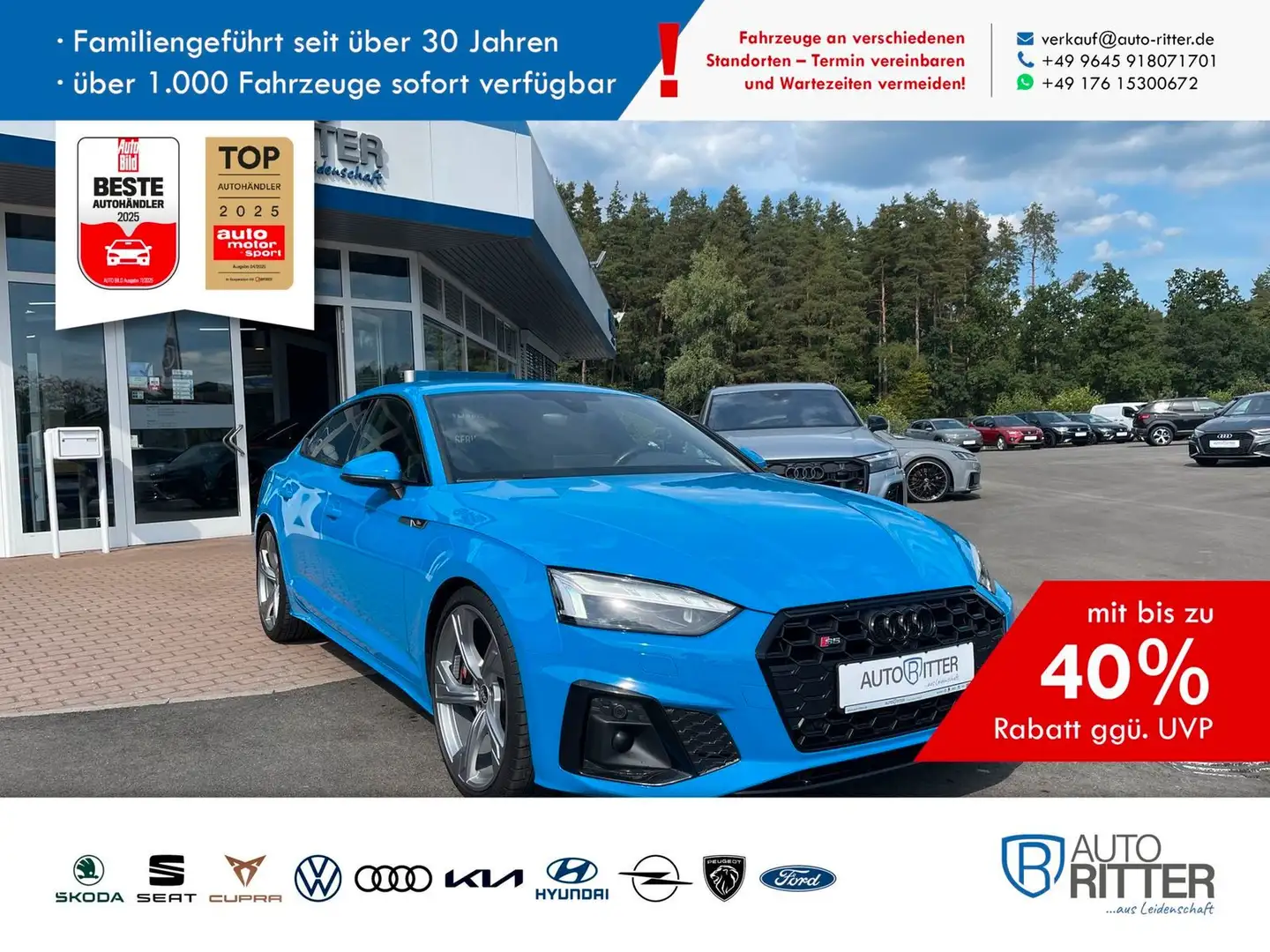 Audi S5 3.0 TDI quattro Sportback Carbon+B&O+Matri... Blau - 1