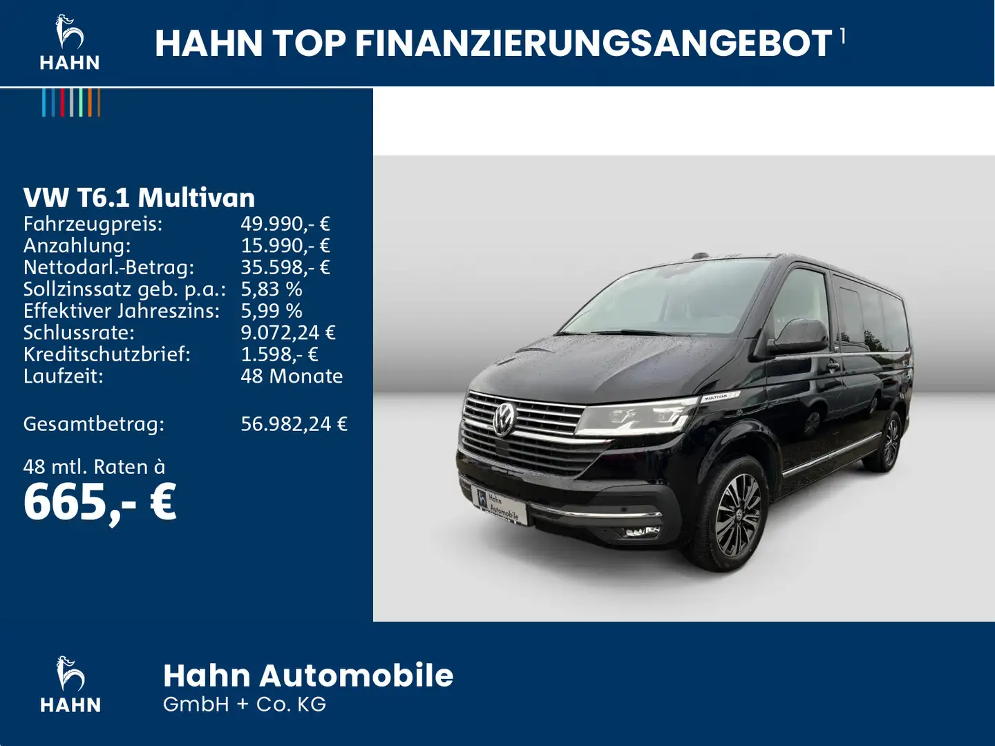 Volkswagen T6.1 Multivan 2.0TDI DSG Generation Six AHK LED Schwarz - 2