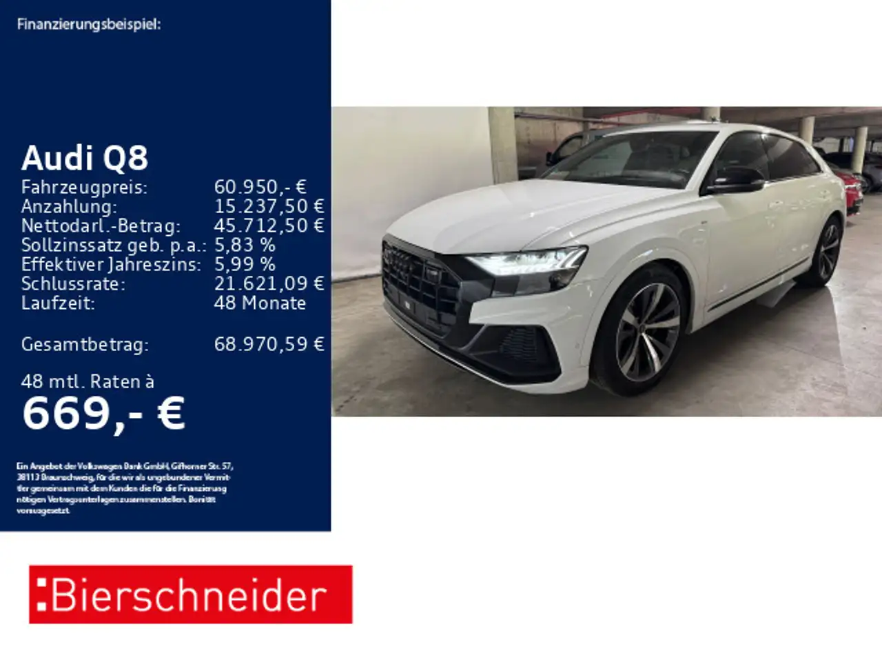 Audi Q8 50 TDI qu 3x S line PANO MATRIX HuD AHK