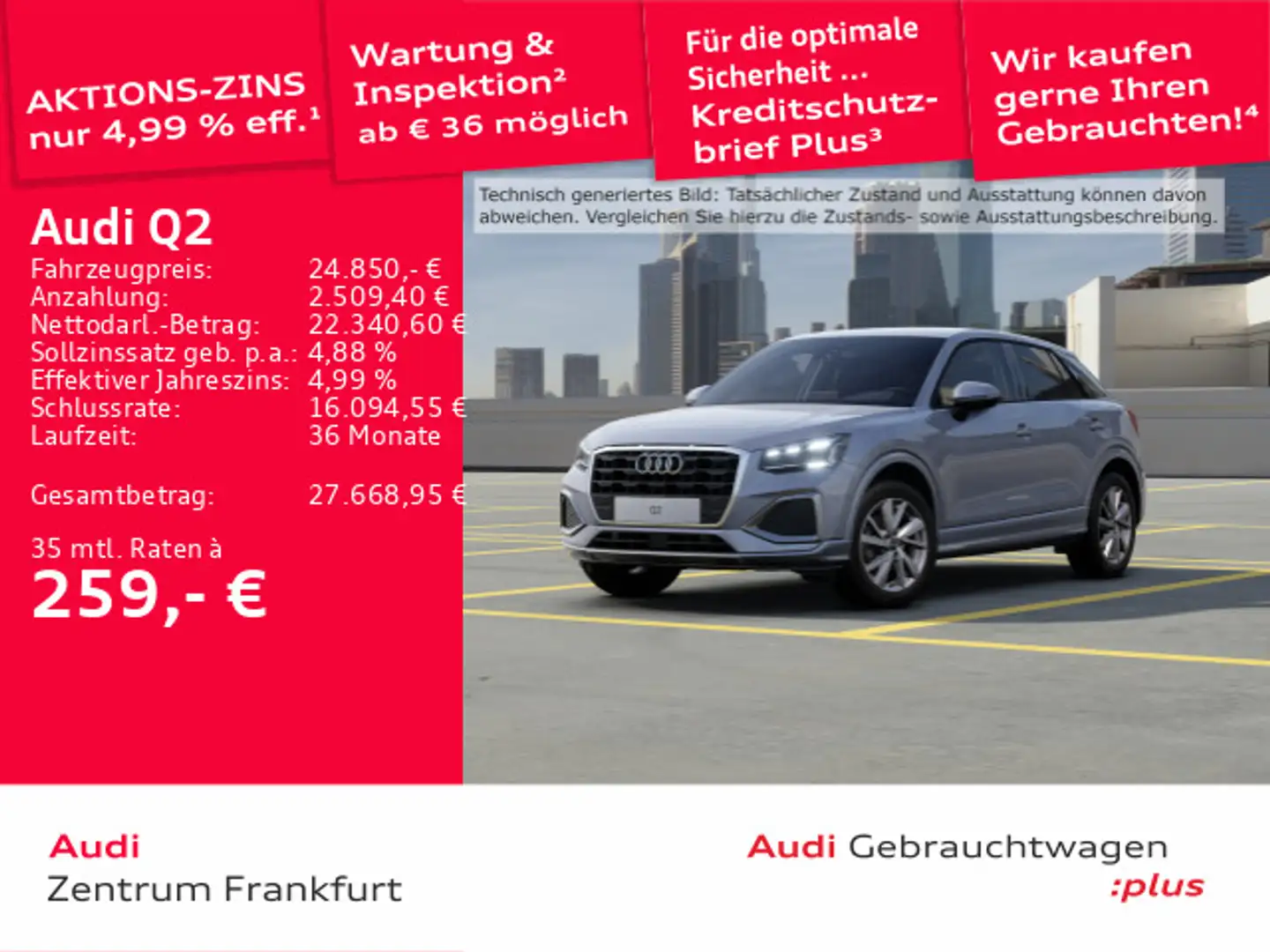 Audi Q2 35 TFSI advanced S tronic Matrix-LED Navi Tem Silber - 1