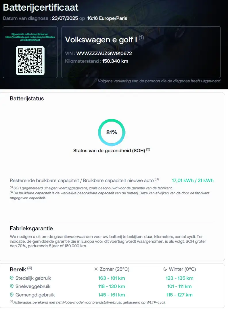 Volkswagen e-Golf Aut | 24kWh Comfort | SOH 81% | Airco-Ecc | Navi Alb - 2