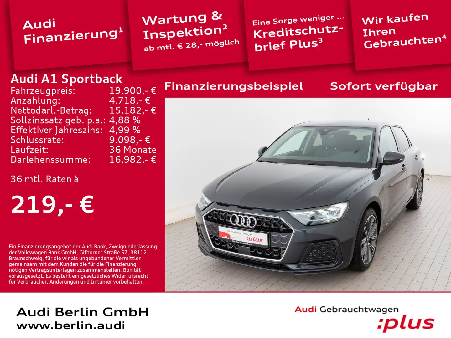 Audi A1 Advanced 30 TFSI 6-Gang PDC LED Grigio - 1