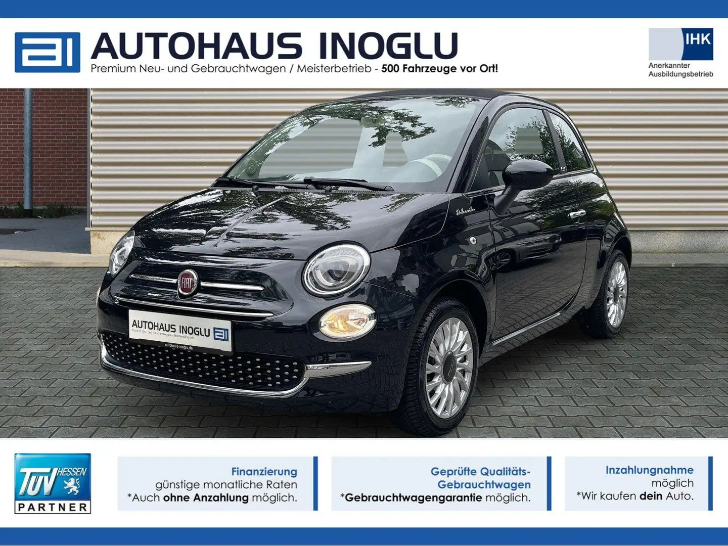 Fiat 500 1.0 GSE Hybrid Dolcevita Navi+UConnect+DAB+PDC+ Schwarz - 1