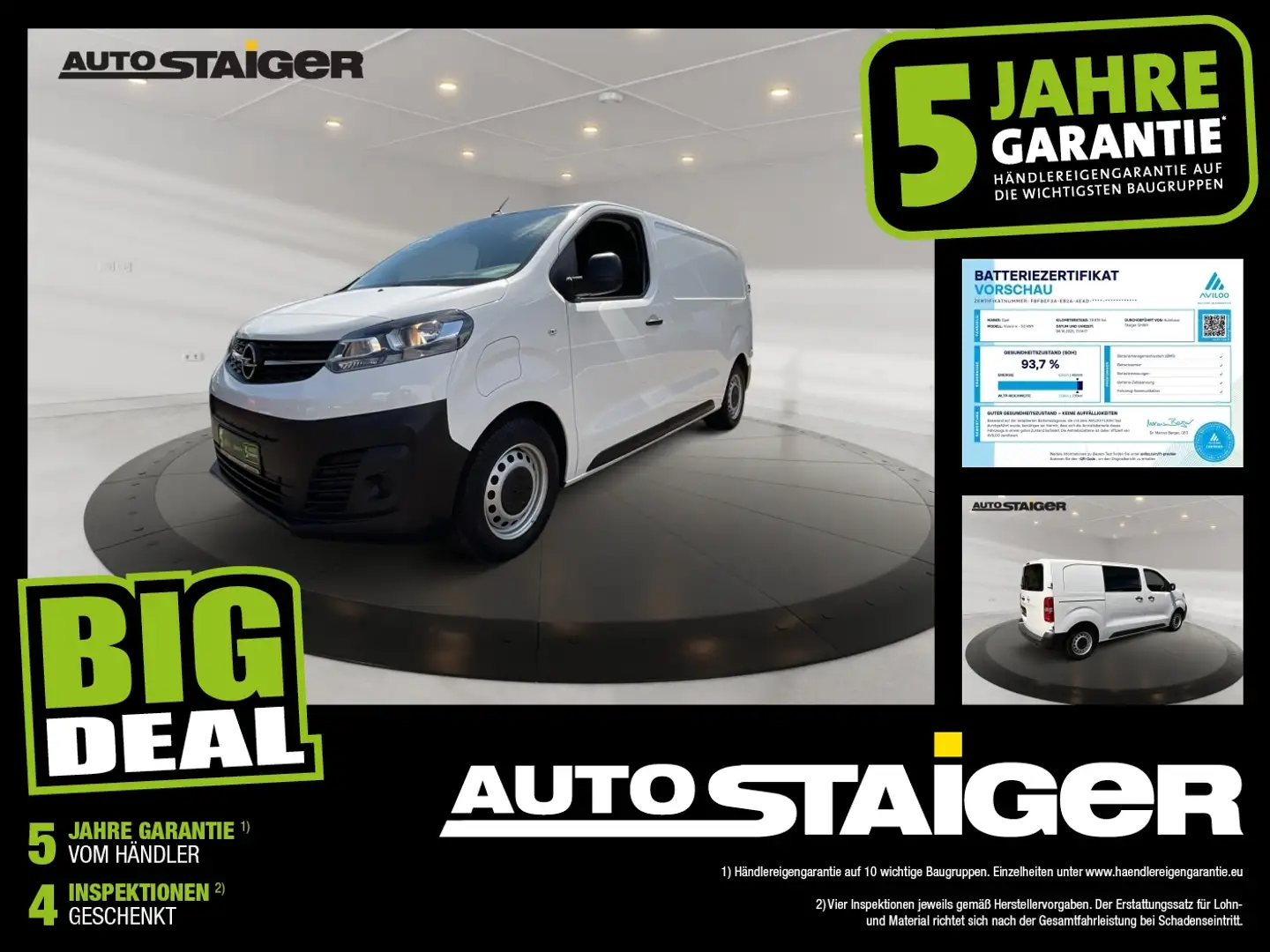 Opel Vivaro -e 75kWh L2 Kamera, Klima, 11kw Lader,... Blanc - 1