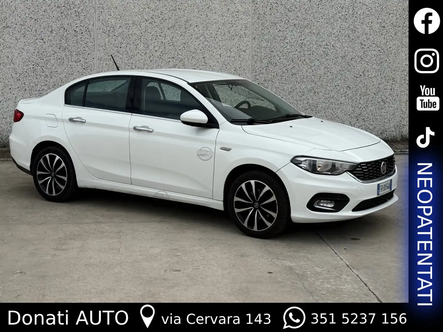 Fiat Tipo 5p 1.3 mjt Lounge 95cv - Retrocamera Dinamica Bianco - 1