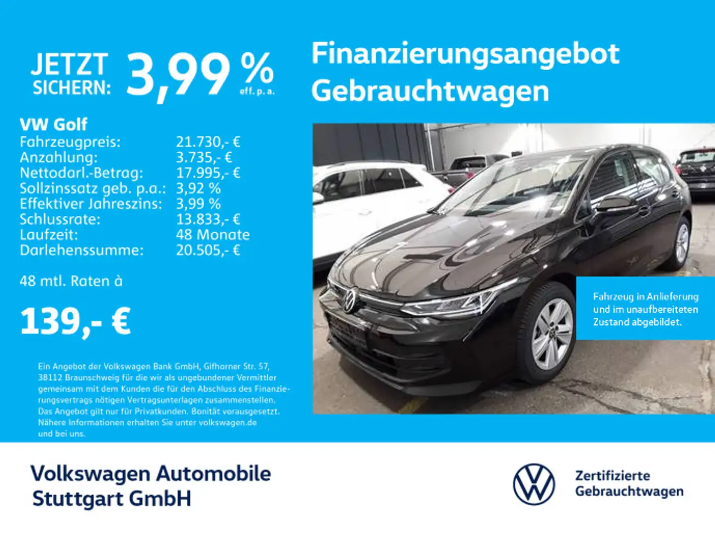 Volkswagen Golf Life1.5 TSI Navi LED AHK ACC SHZ PDC Noir - 1