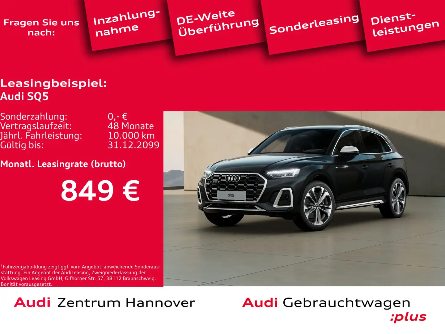 Audi SQ5 3.0 TDI qu. AHK Matrix Kamera Navi Schwarz - 1