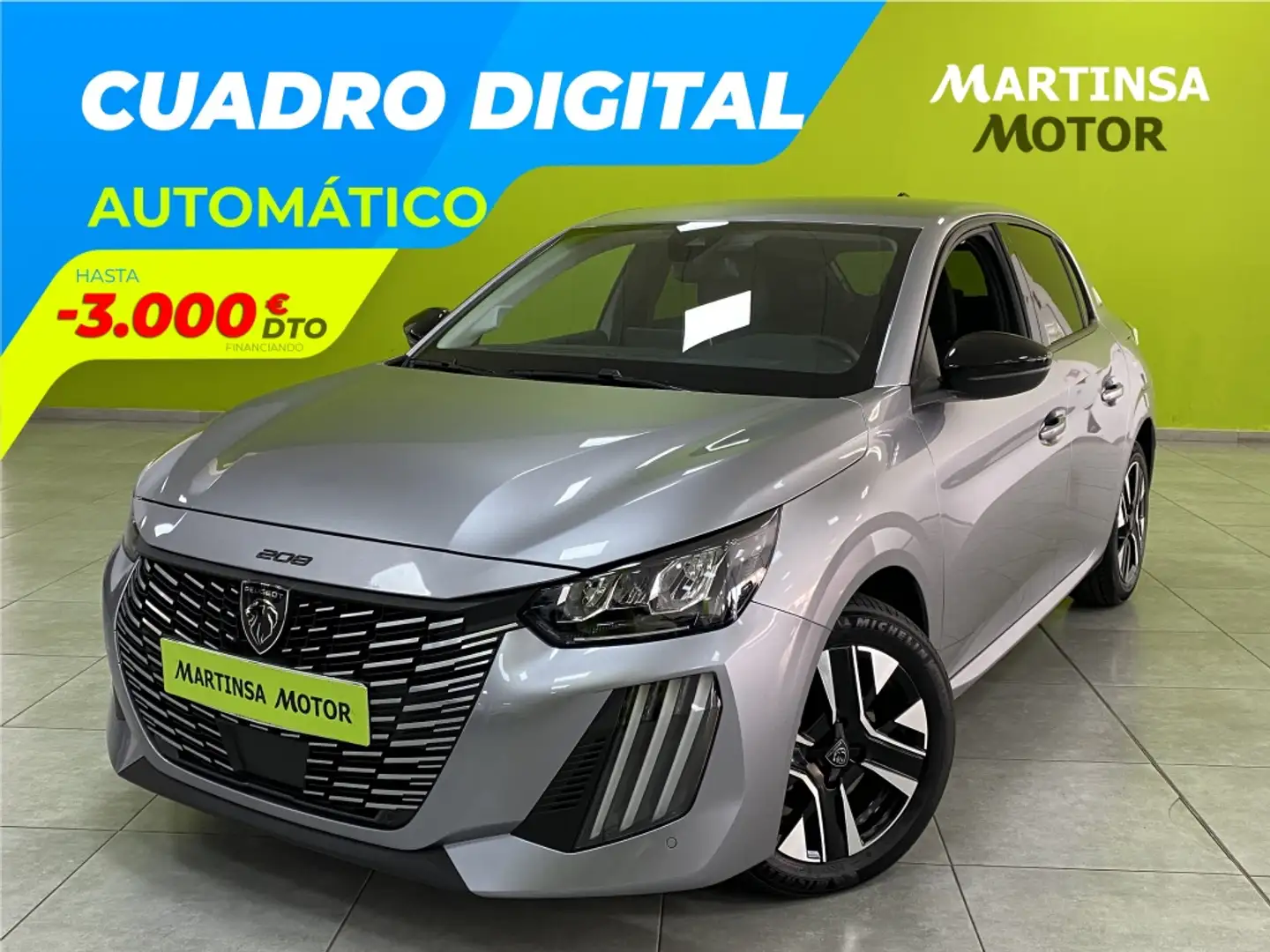 Peugeot 208 1.2 Hybrid Allure e-DCS6 110 Gris - 1