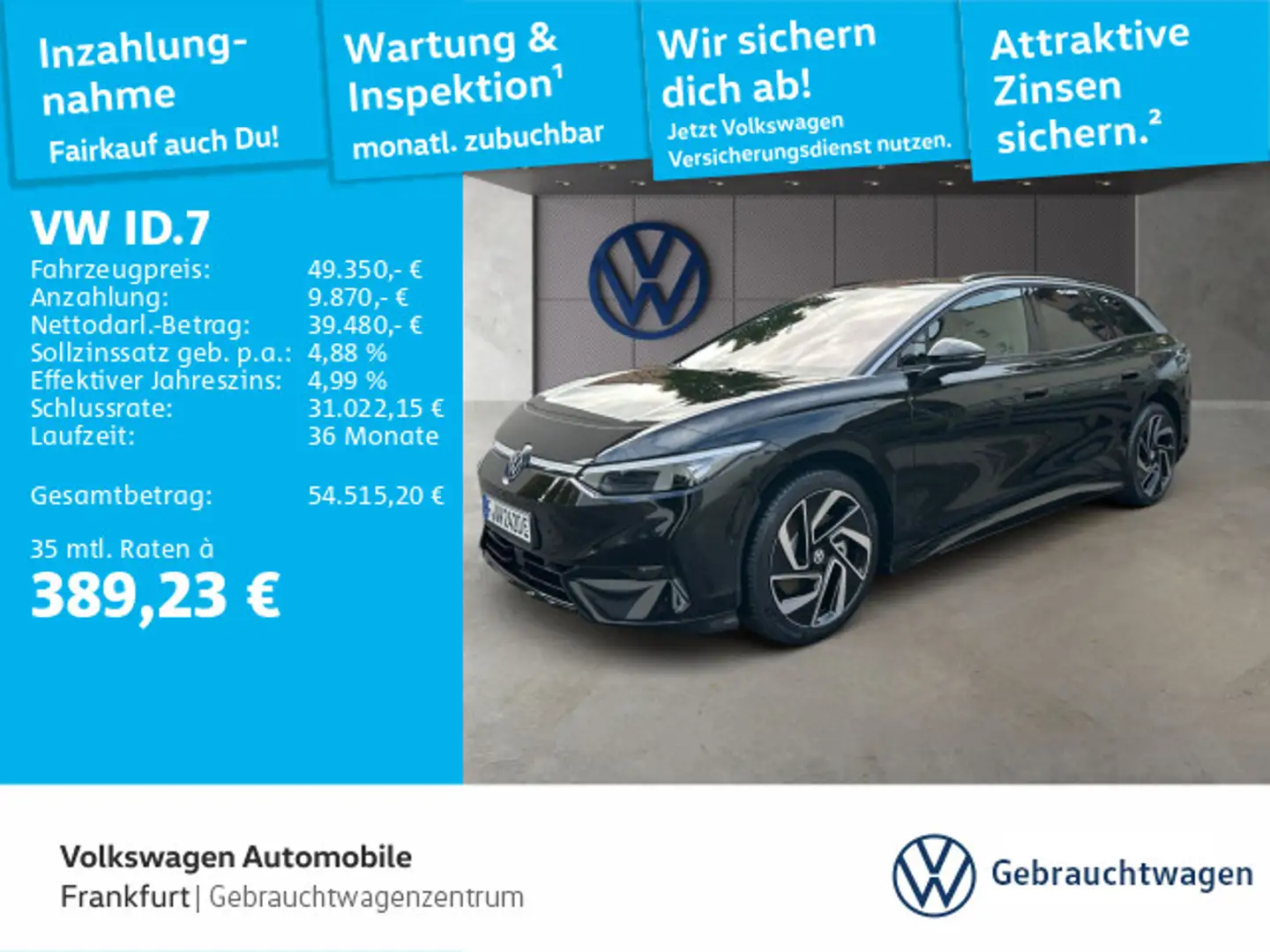 Volkswagen ID.7 Tourer Pro Navi IQ.Light DAB+ Schwarz - 1