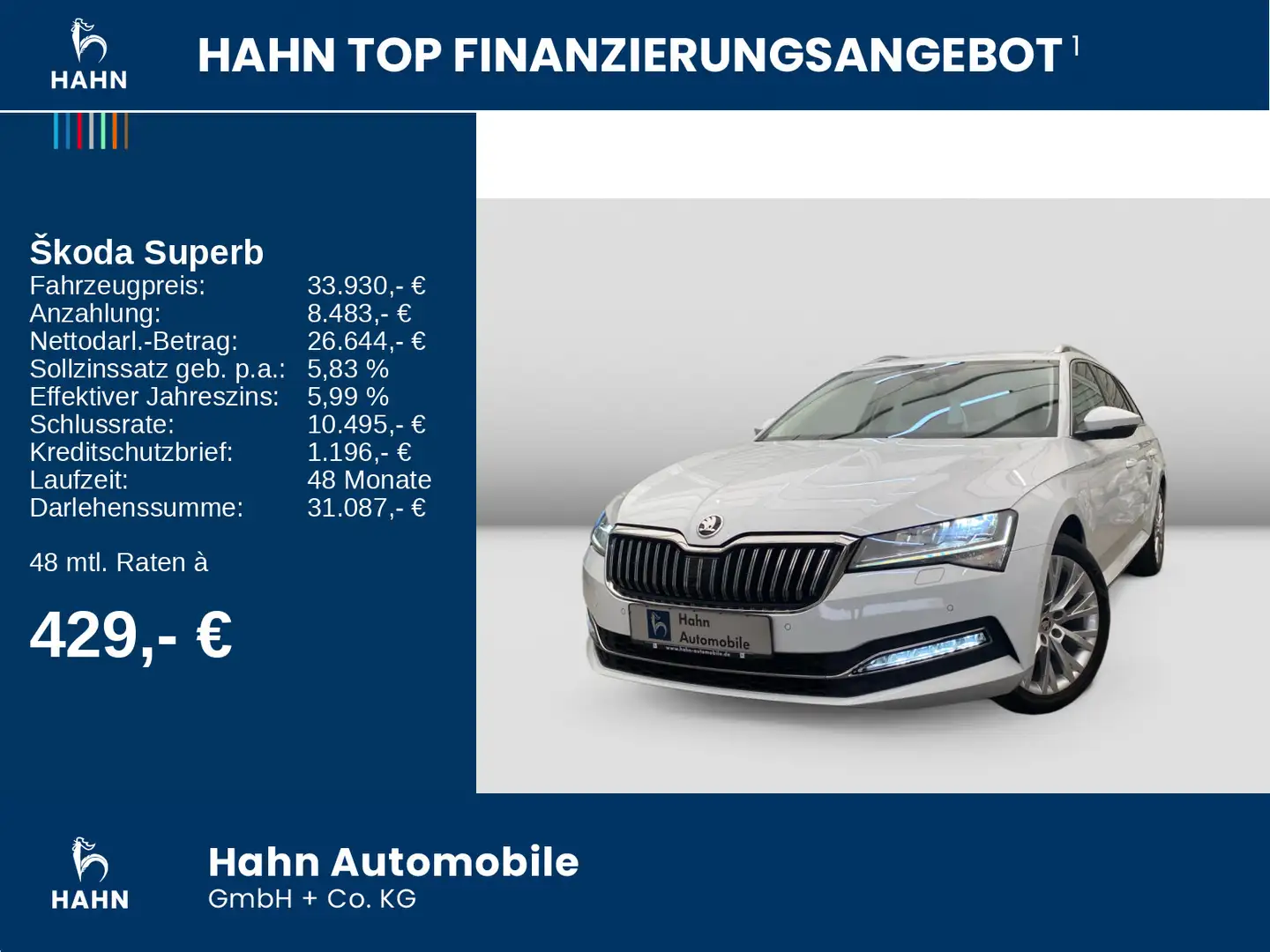 Skoda Superb Combi 2.0TDI DSG 4x4 Style AHK DCC Pano Weiß - 2