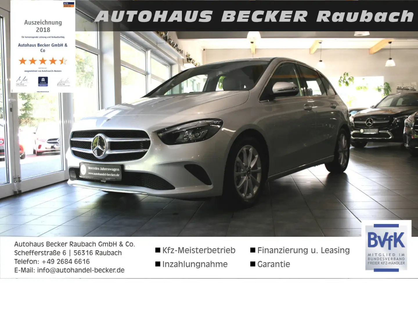 Mercedes-Benz B 200 Progres. Autom.*LED*MBUX High*Kamera+PTS* Argent - 1