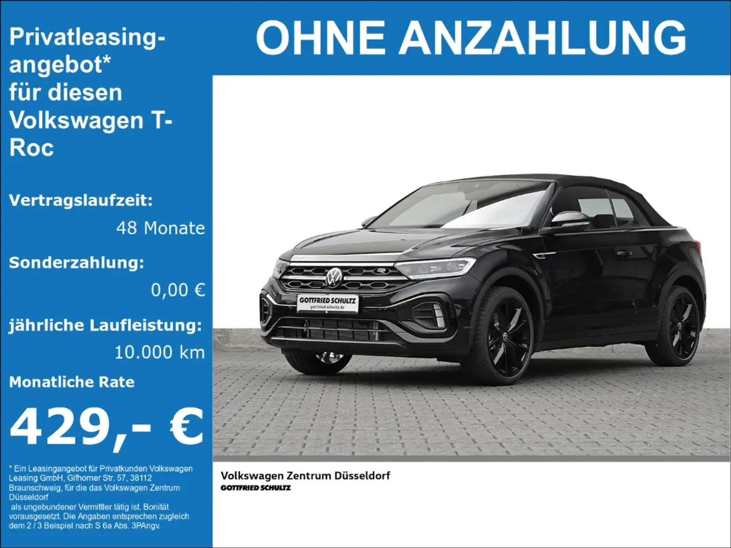 Volkswagen T-Roc CABRIOLET R-Line DSG 1.5 l TSI Digital Pro IQ.LIGH Schwarz - 1