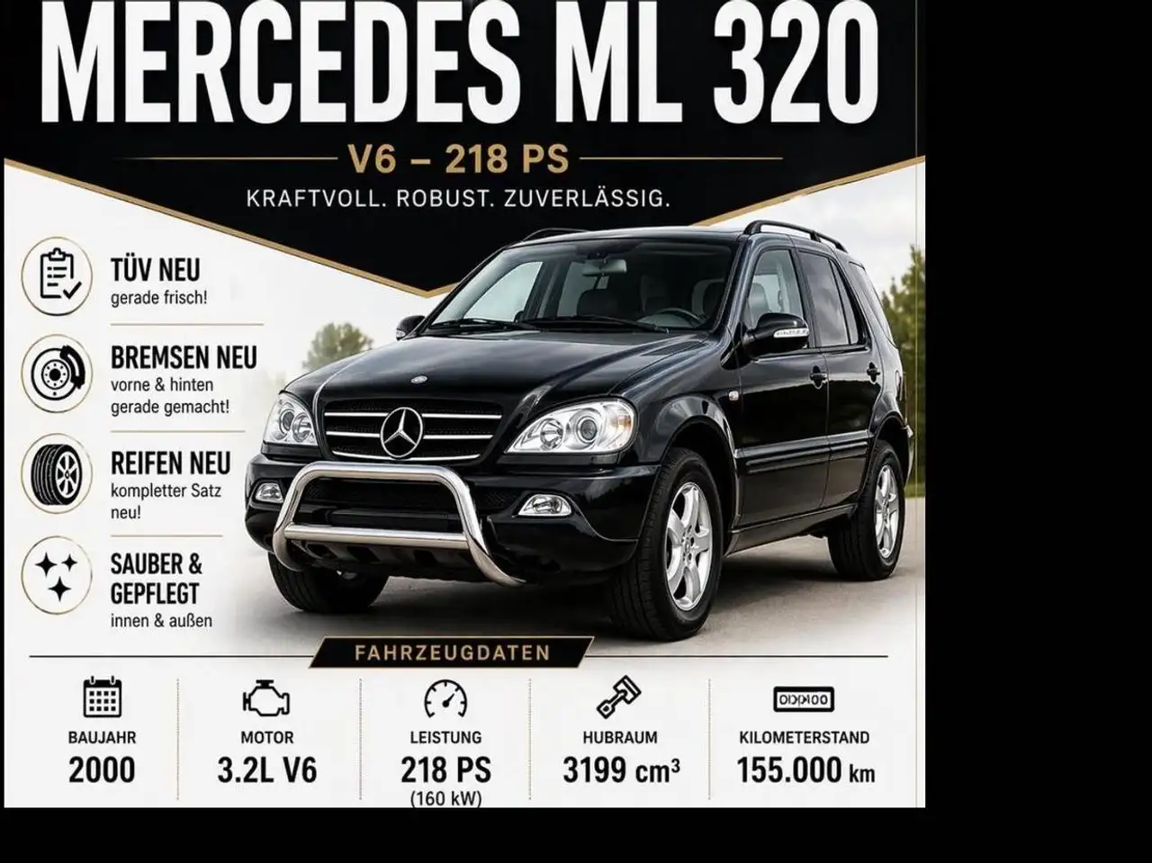 Mercedes-Benz ML 320 TÜV NEU ✅ Bremsen NEU ✅ Reifen NEU ✅ Sofort fahrbereit!, foto 1