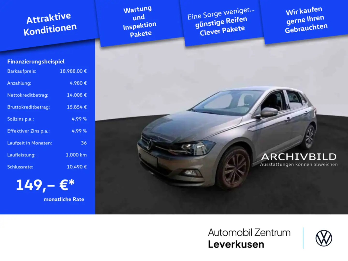 Volkswagen Polo DSG SHZ VIRT ACC PDC Schwarz - 1