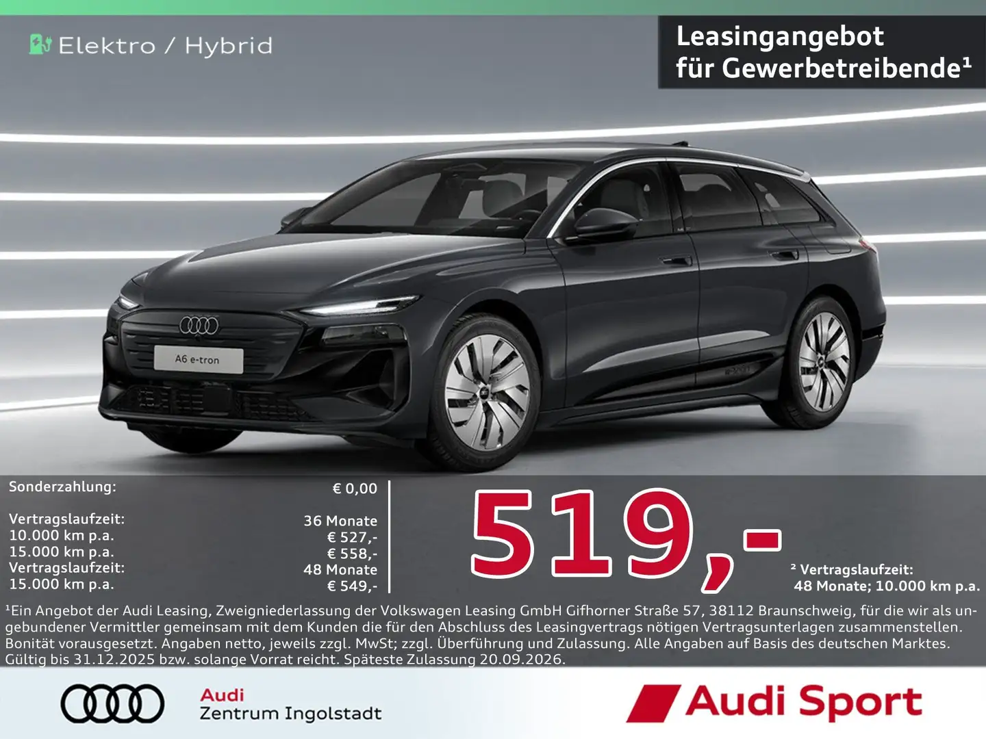 Audi A6 e-tron Avant e-tron performance LED,SHZ 77.250, Grau - 1