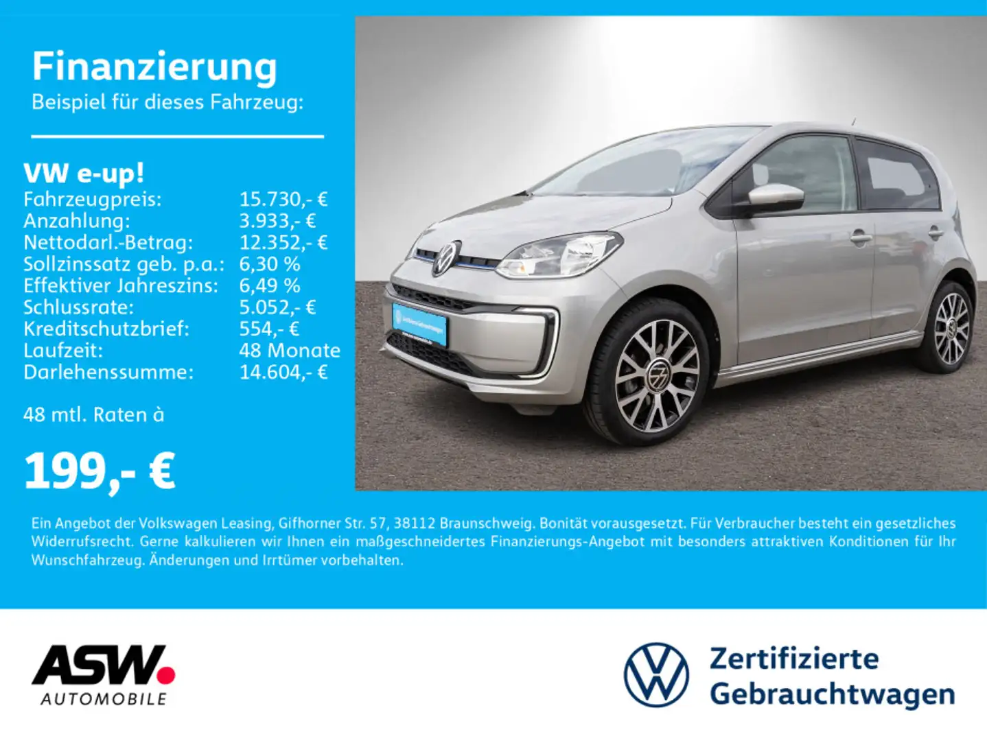 Volkswagen e-up! move up!Style Plus Climatronic RFK SHZ CCS Silber - 1