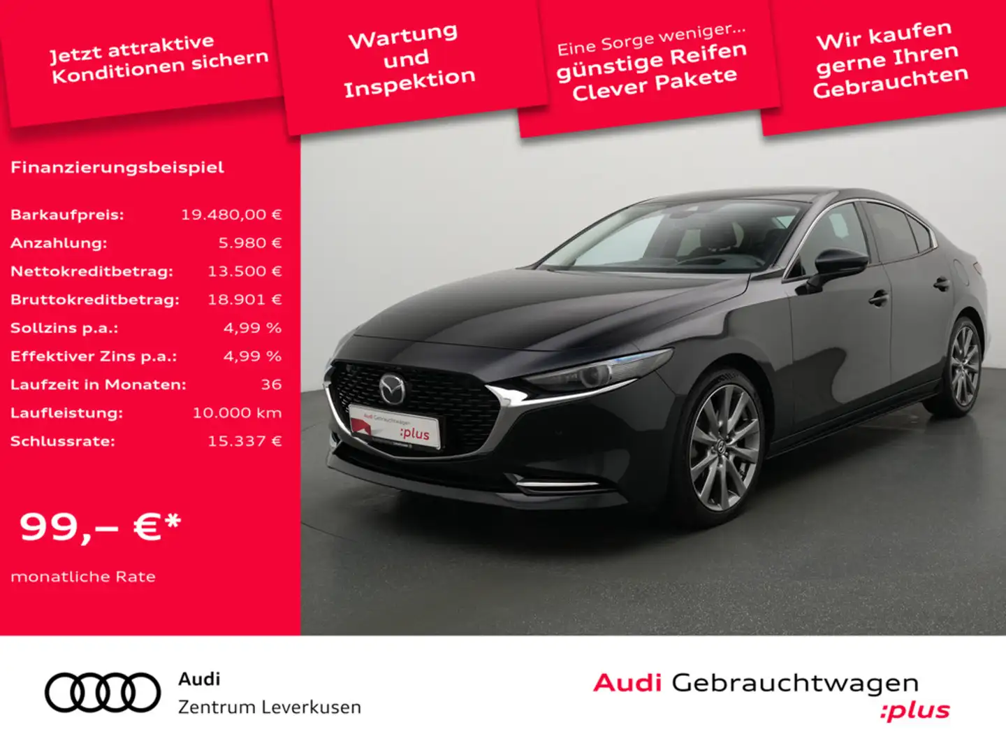 Mazda 3 M-Hybrid Selection AUT. MATRIX AHK HUD NAVI Schwarz - 1