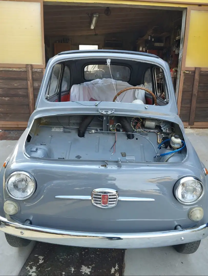 Fiat 500 mod. F del 1966 Targa Originale Grijs - 1