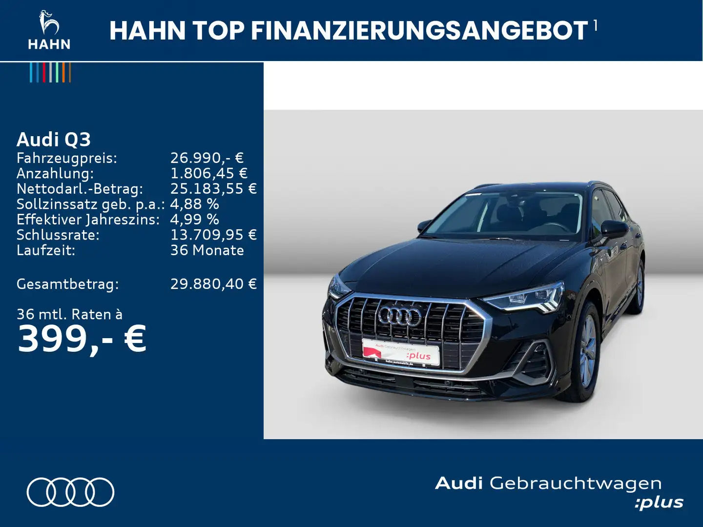 Audi Q3 45TFSIe S tronic S line Virtual CAM Sitzh Noir - 2
