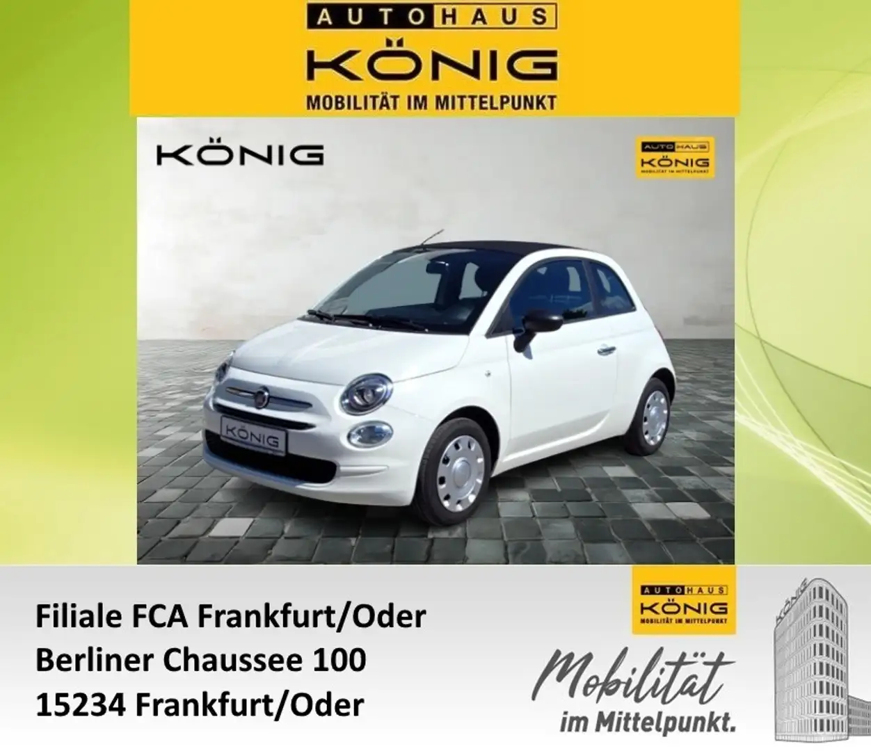 Fiat 500C 1.0 GSE Klima & Sound Carplay Tempomat Weiß - 1