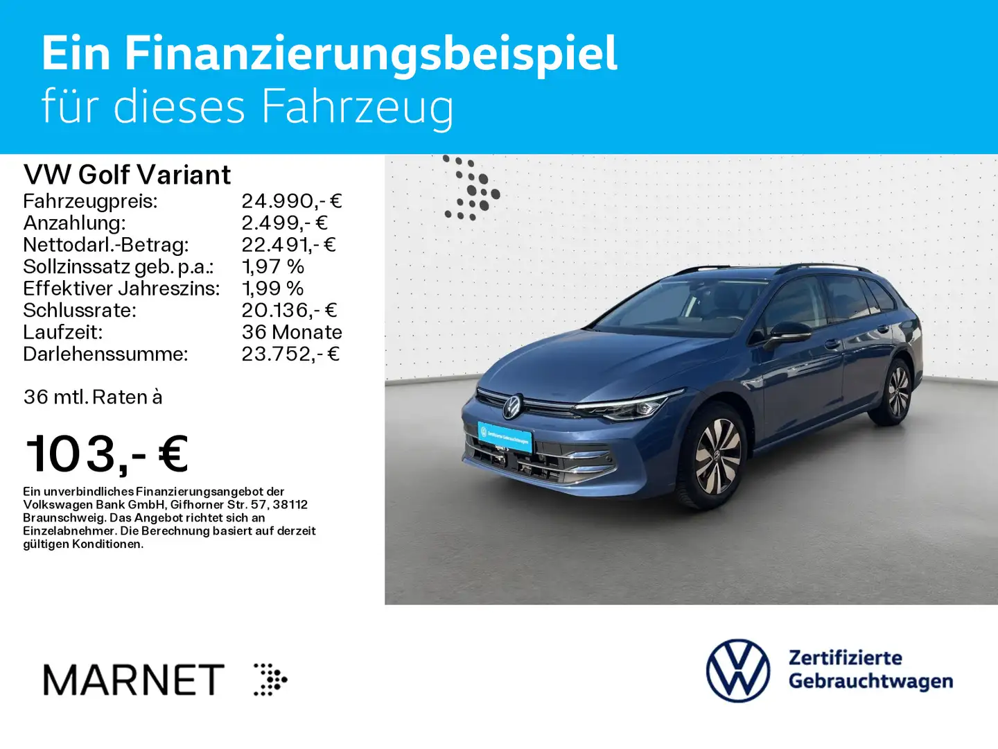 Volkswagen Golf Variant Golf VIII Variant 1.5 TSI Goal*LED*AHK*KAMERA*NA Blau - 2