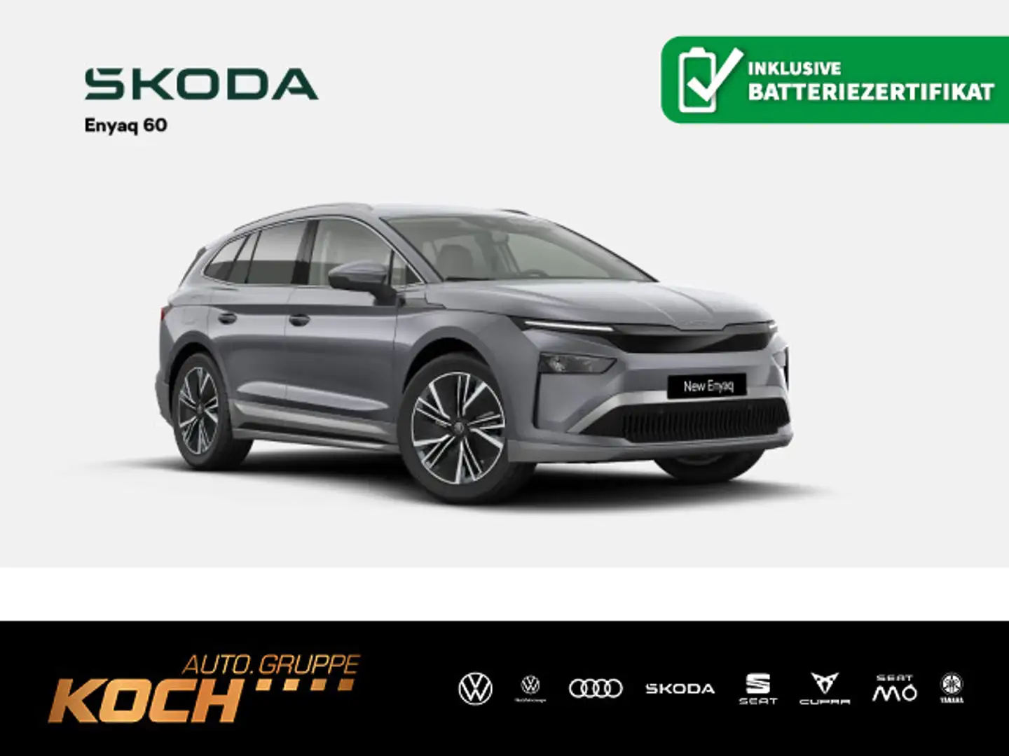 Skoda Enyaq 60*NAVI*MATRIX-LED*AHK*WÄRMEPUMPE*ACC*RFK* Grau - 1