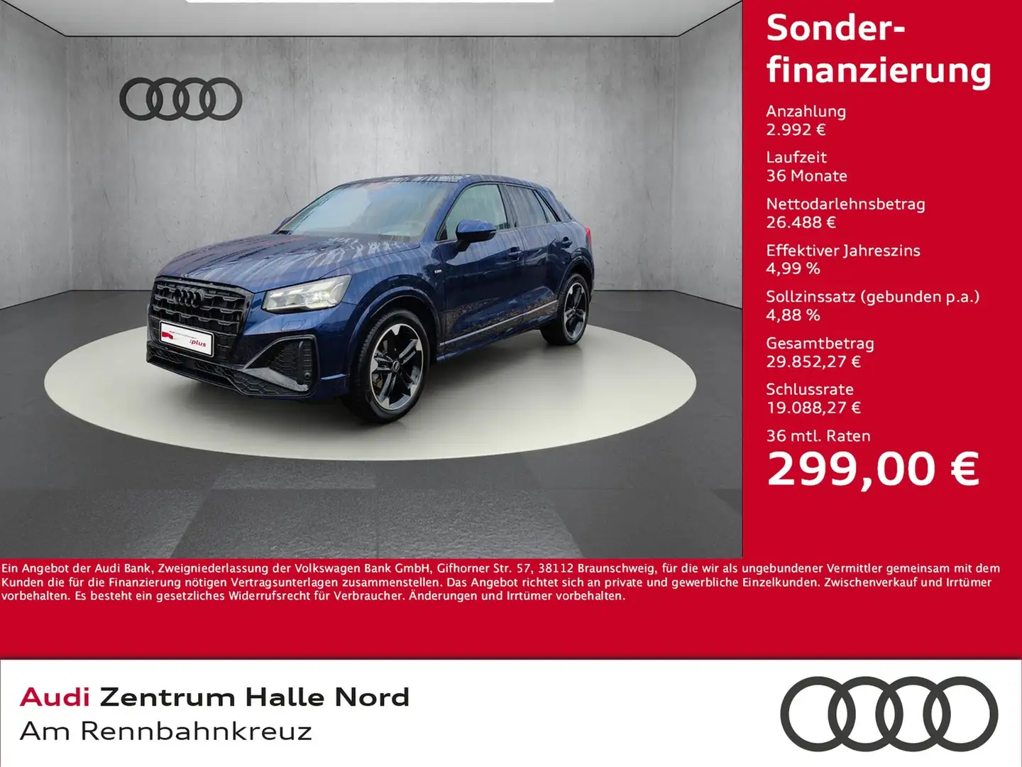Audi Q2 S line 35 TFSI S tronic Bleu - 1