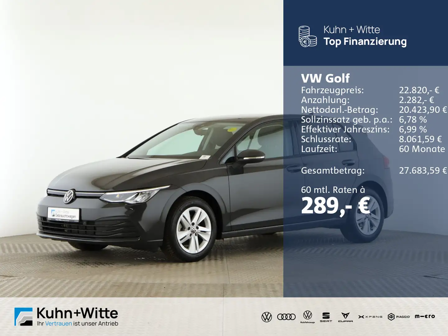 Volkswagen Golf VIII 1.5 TSI Life *ACC*LED*PDC*Navi*AppleCa Grau - 1