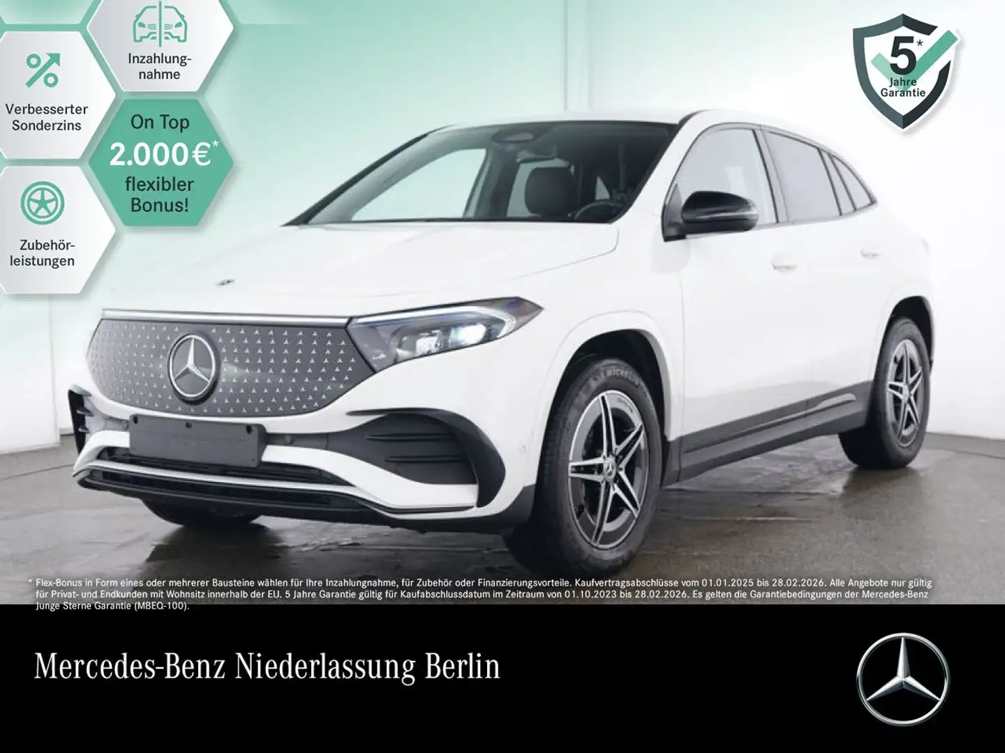 Mercedes-Benz EQA 350 4M AMG+NIGHT+ADVANCED+AHK+KAMERA+SPUR Weiß - 1