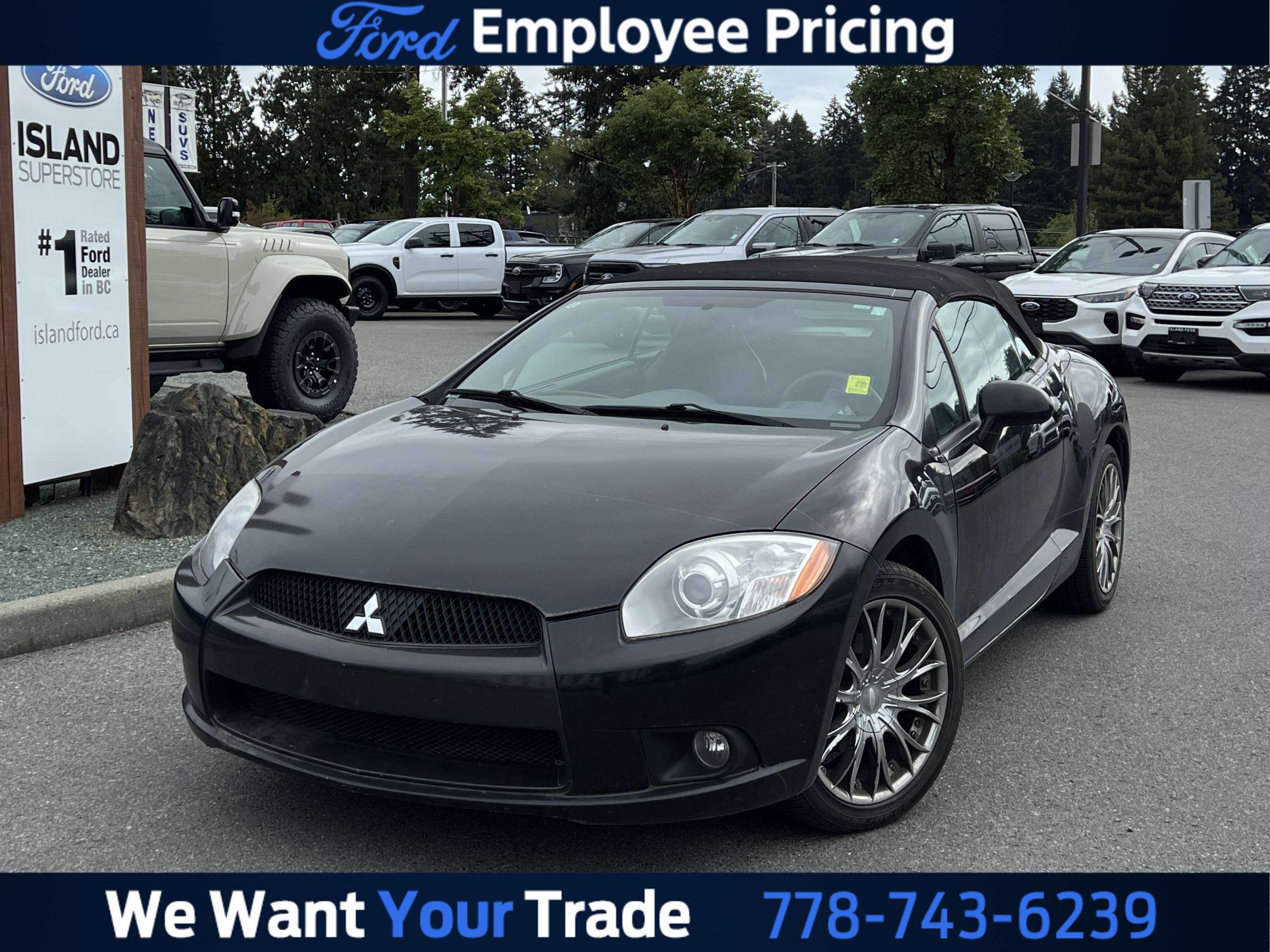 Black 2012 Mitsubishi Eclipse Spyder Convertible  Manual
