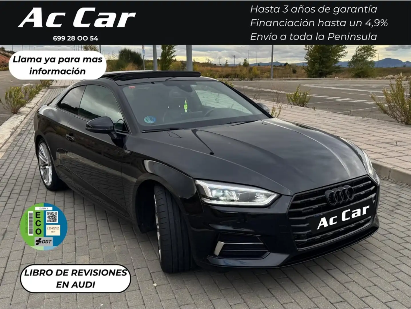 Audi A5 S line 2.0 TFSI quat ultra S tron Coupé Negro - 1