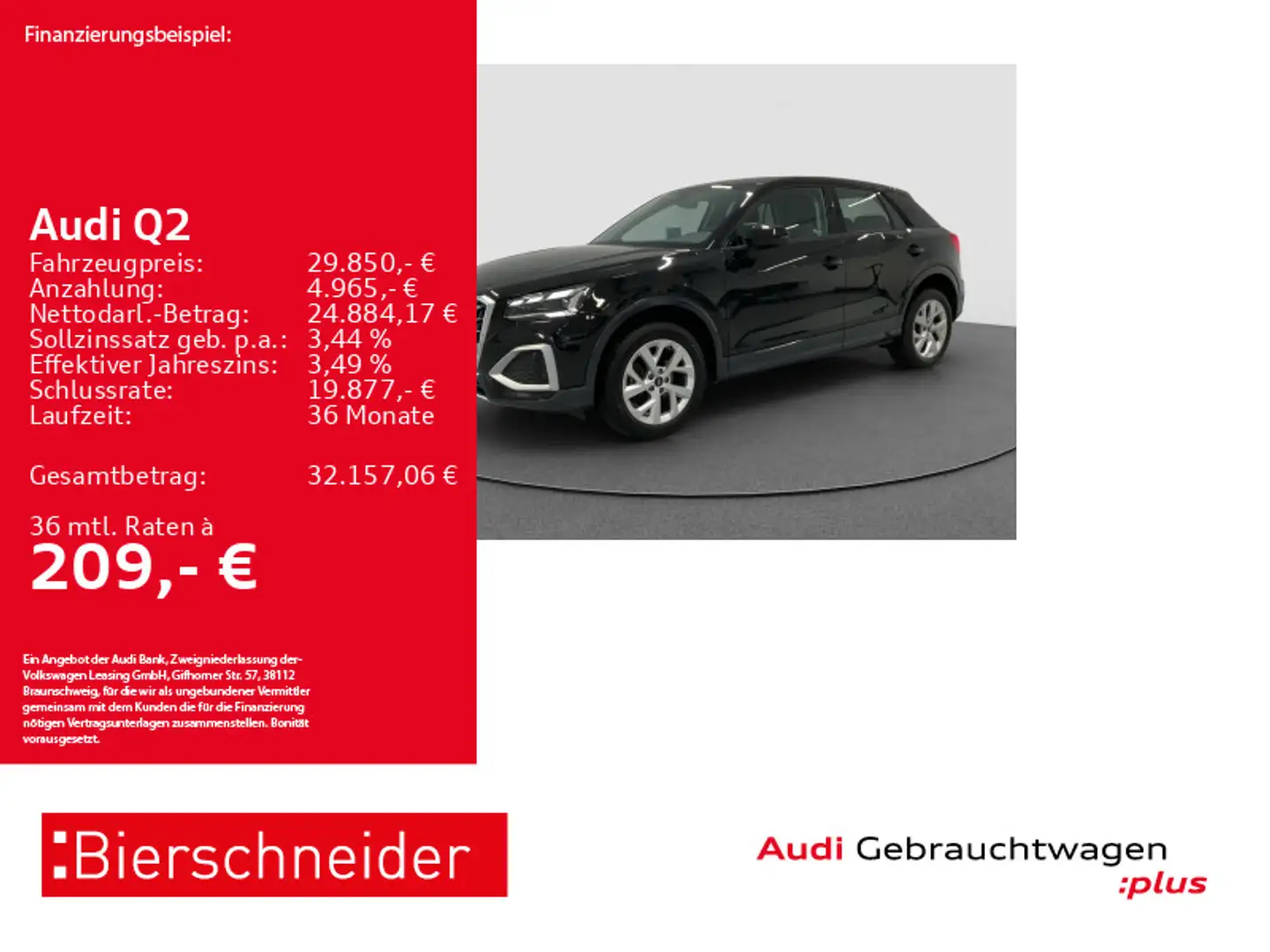 Audi Q2 35 TFSI advanced AHK MATRIX ACC SHZ Schwarz - 1