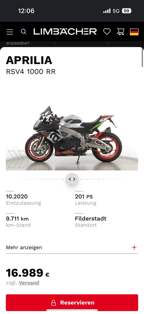 Aprilia RSV4 RSV4 RR TÜV neu Carbon Sc Project Ölins Fahrmodi Gri - 1