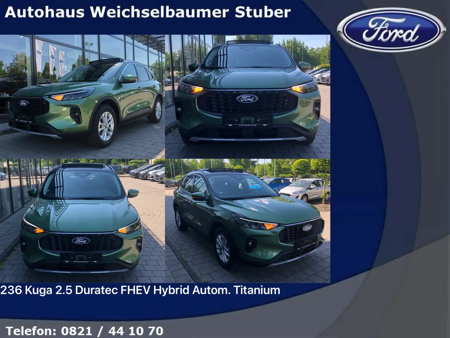 Ford Kuga 236 Kuga 2.5 Duratec FHEV Hybrid Autom. Titanium Vert - 1