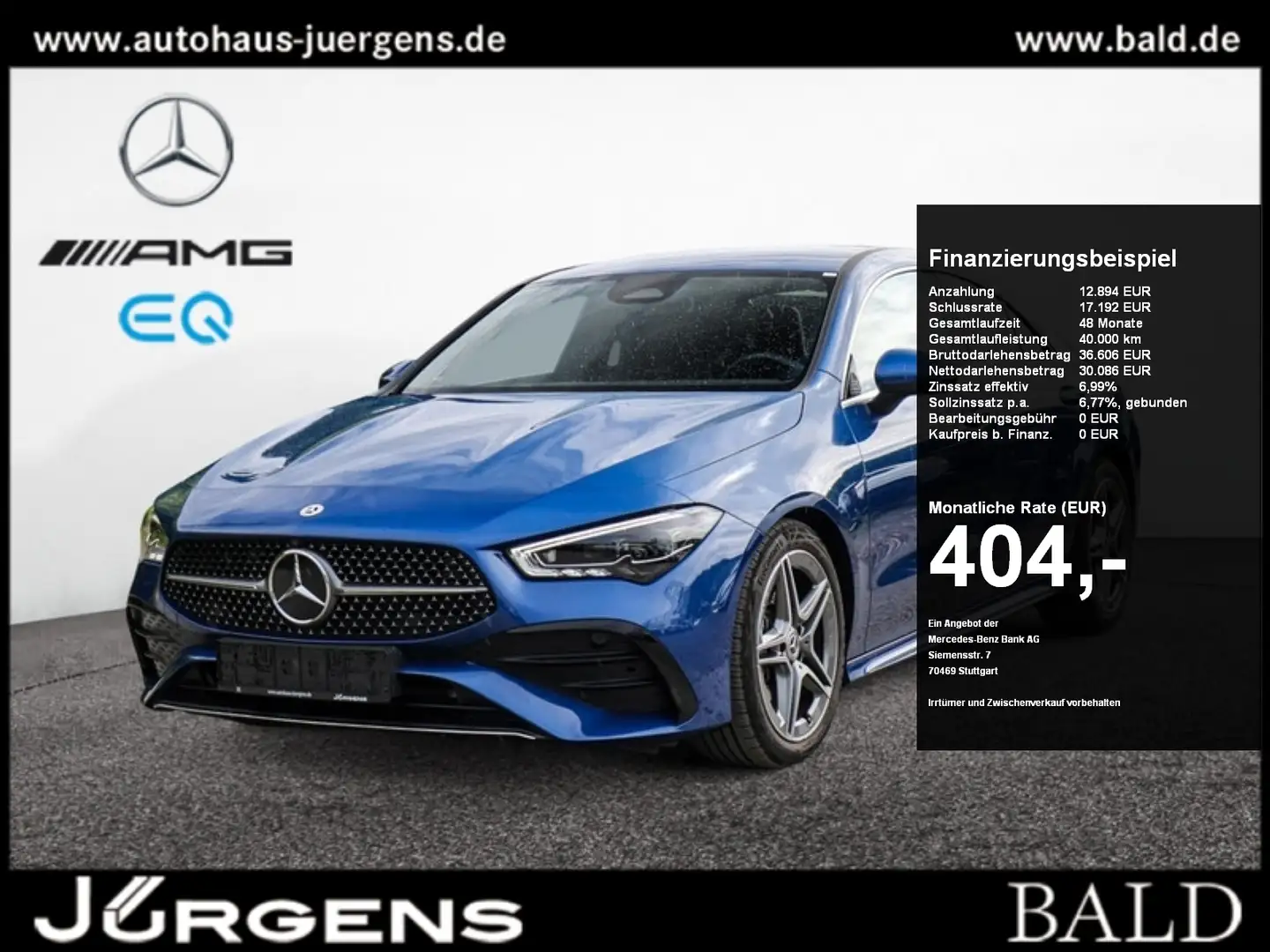 Mercedes-Benz CLA 250 4M Coupé AMG-Sport/MLB/360/Burm/Stdhz/18 Blau - 1