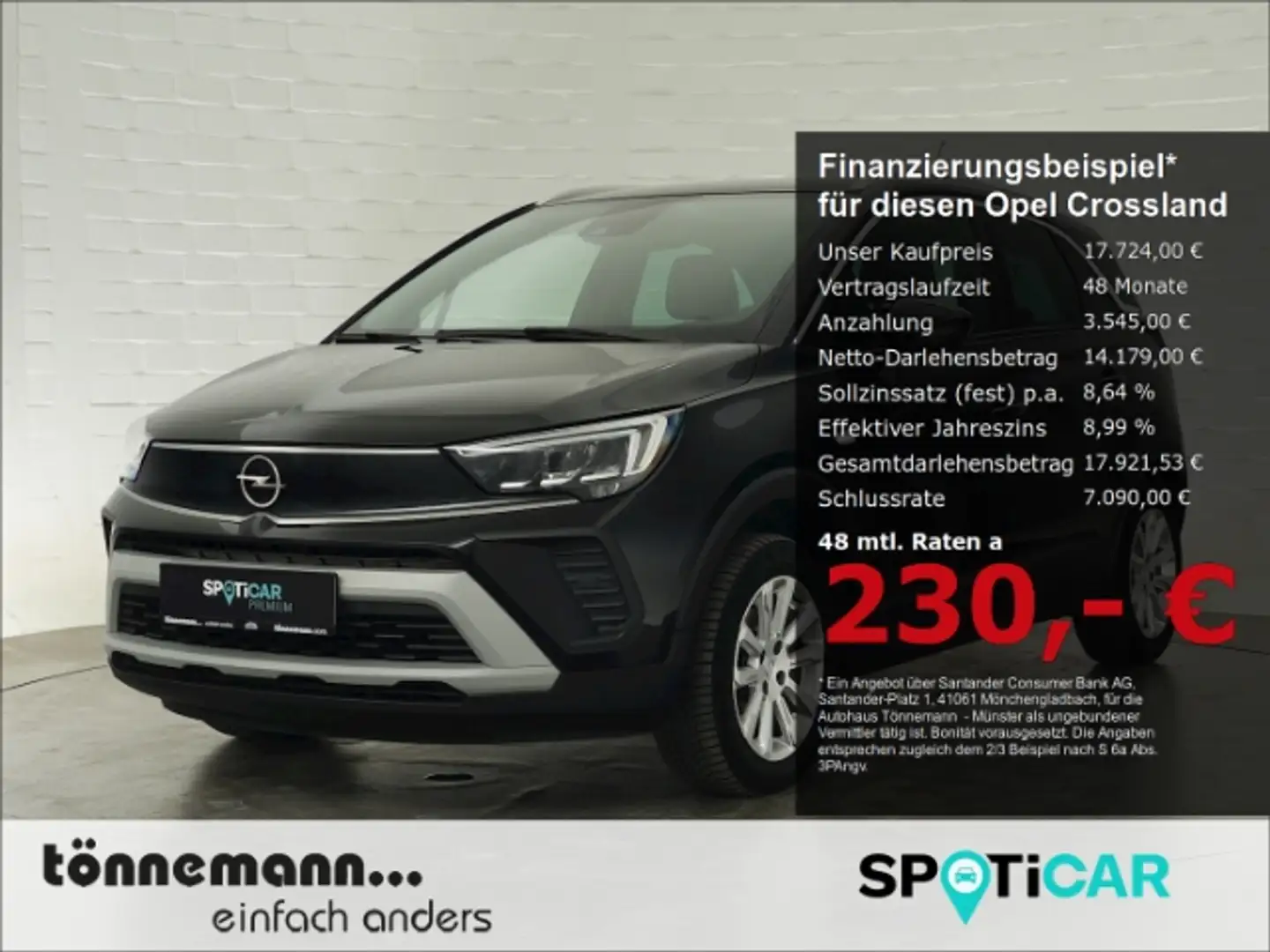 Opel Crossland ELEGANCE AT+RÜCKFAHRKAMERA+AHK+CARPLAY+SITZ- /LENK Schwarz - 1